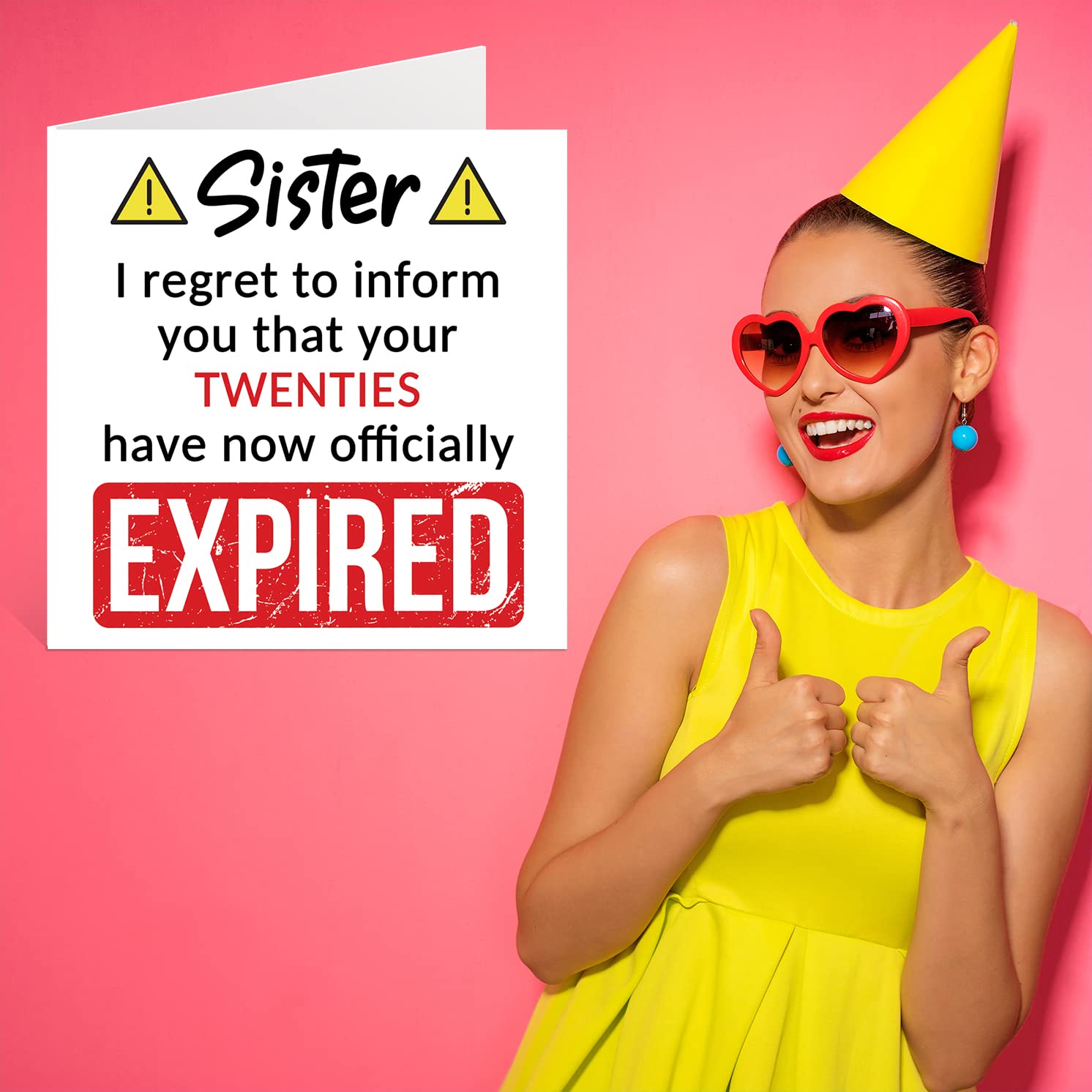 Stuff4 Funny 30th Birthday Card for Sister - Twenties Expired | 145mm x 145mm | Blank Inside 7