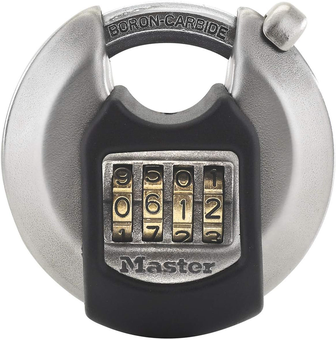 Master Lock - Heavy Duty Disc Padlock Combination Stainless Steel Outdoor (M40EURDNUM)