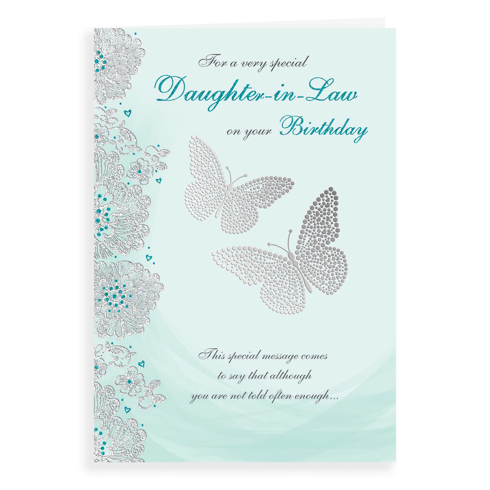 Piccadilly Greetings Daughter In Law Birthday Card - Sea Green, 9 x 6 Inches