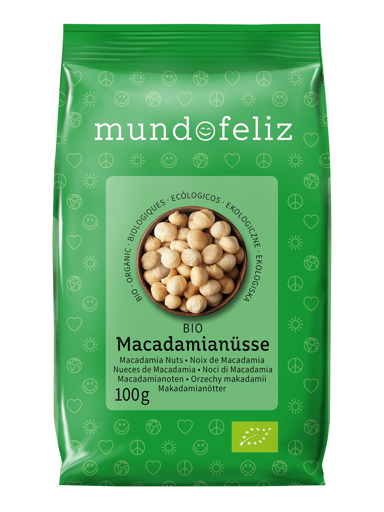 Mundo Feliz Organic Raw Macadamia Nuts 5 x 100 g 1