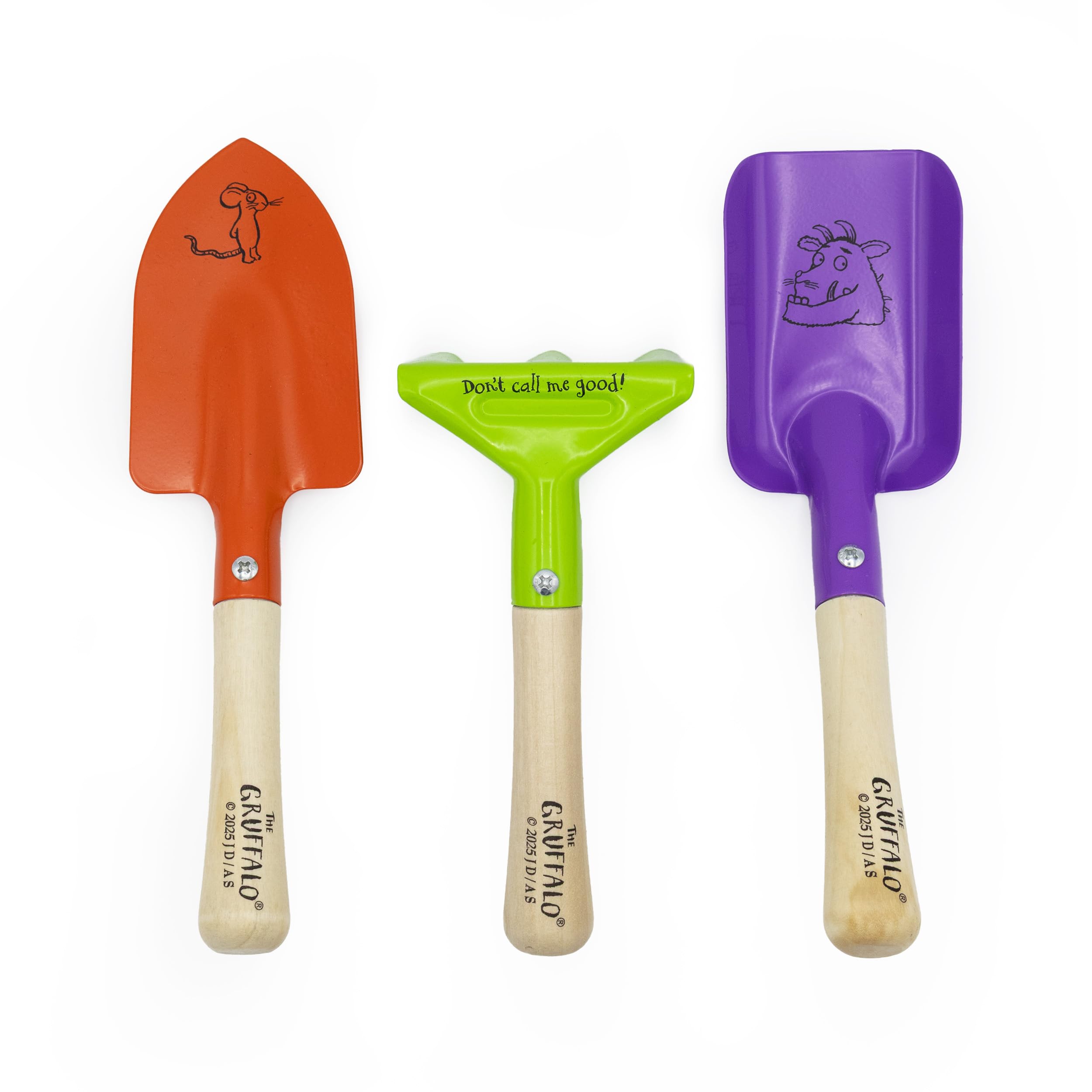 Robert Frederick Gruffalo Children's Garden Tool Set - 3 Piece Metal Tools with Wooden Handles | Multicoloured 1