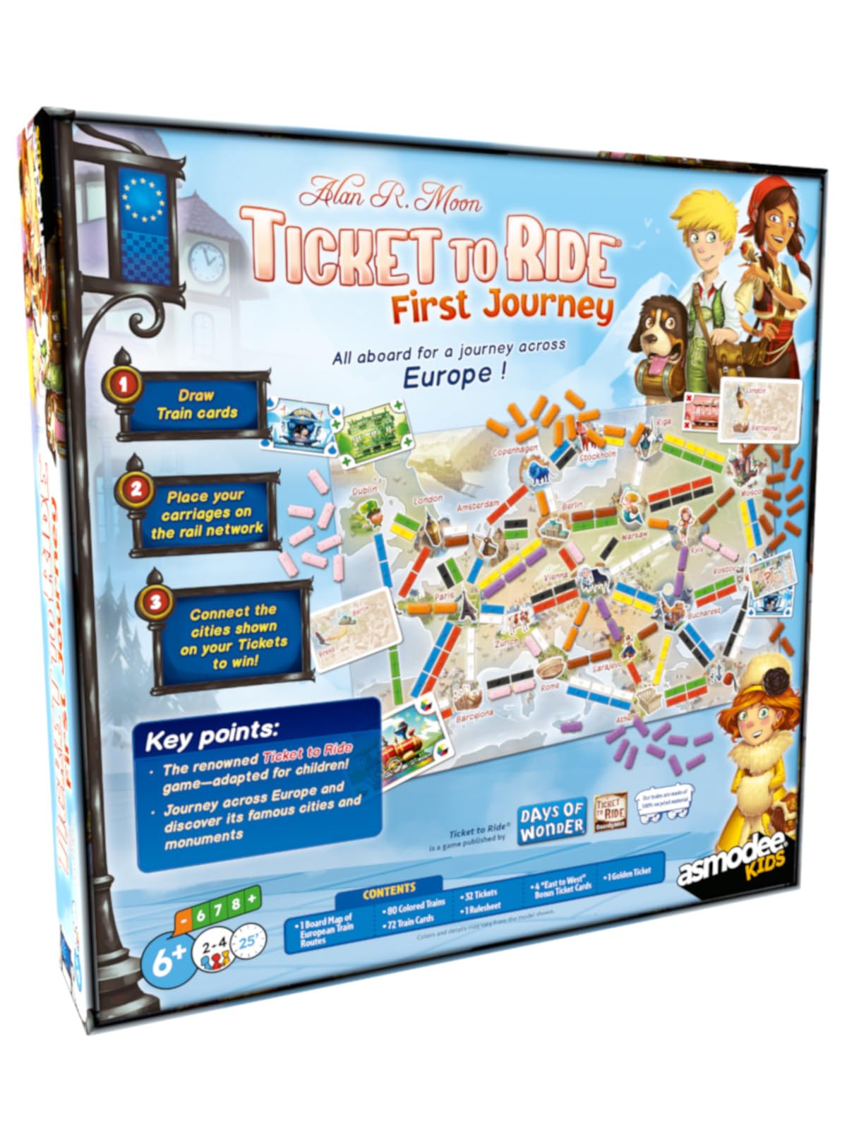 Asmodee | Ticket to Ride First Journey Europe | Ages 6+ | Board Game