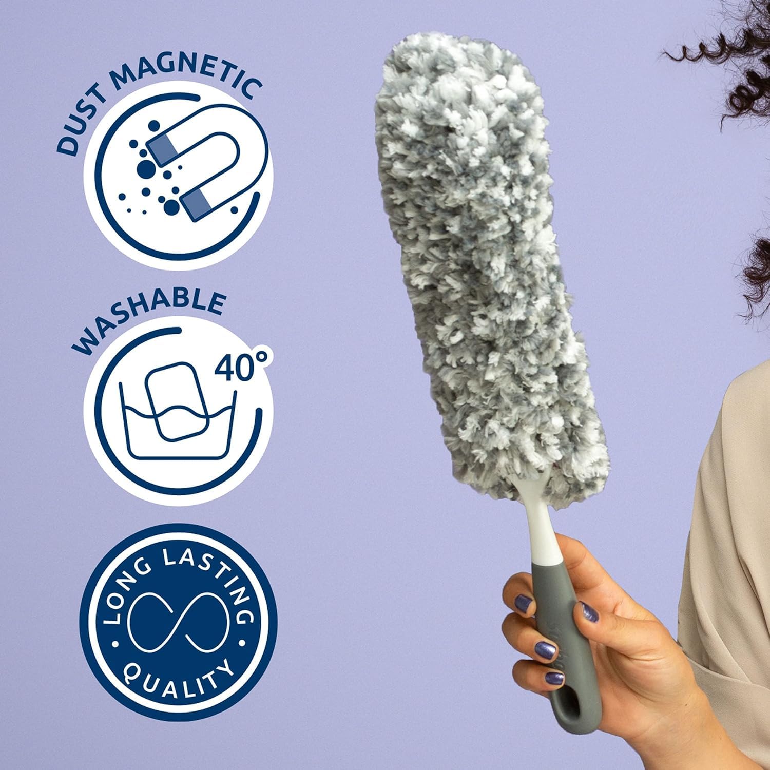 Sorbo Microfibre Dust Magnet Tool - Extendable Handle up to 135cm | Washable & Reusable 9