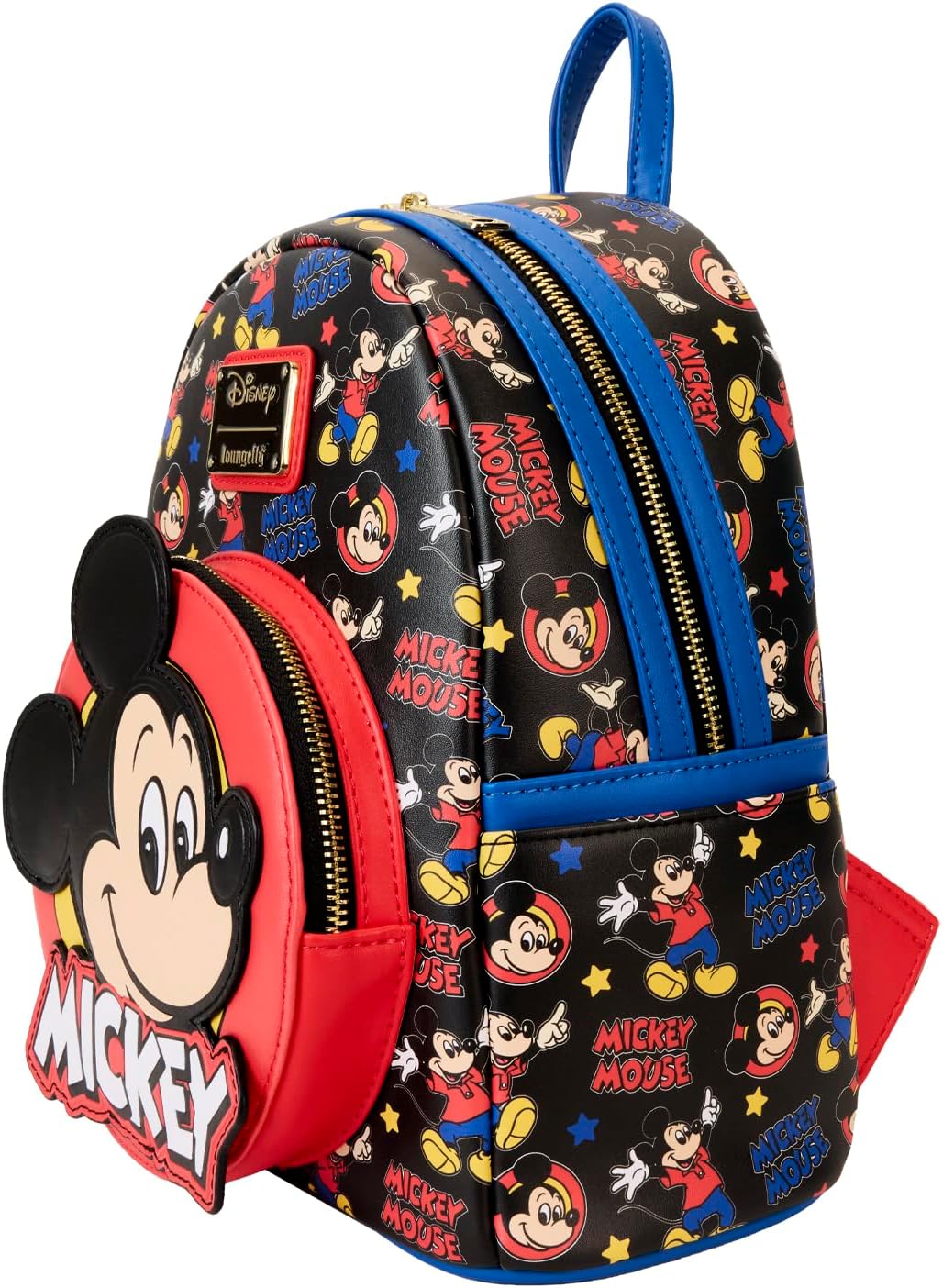 Loungefly Disney Mickey and Friends Classic Mini Backpack (Mickey Mouse Applique)