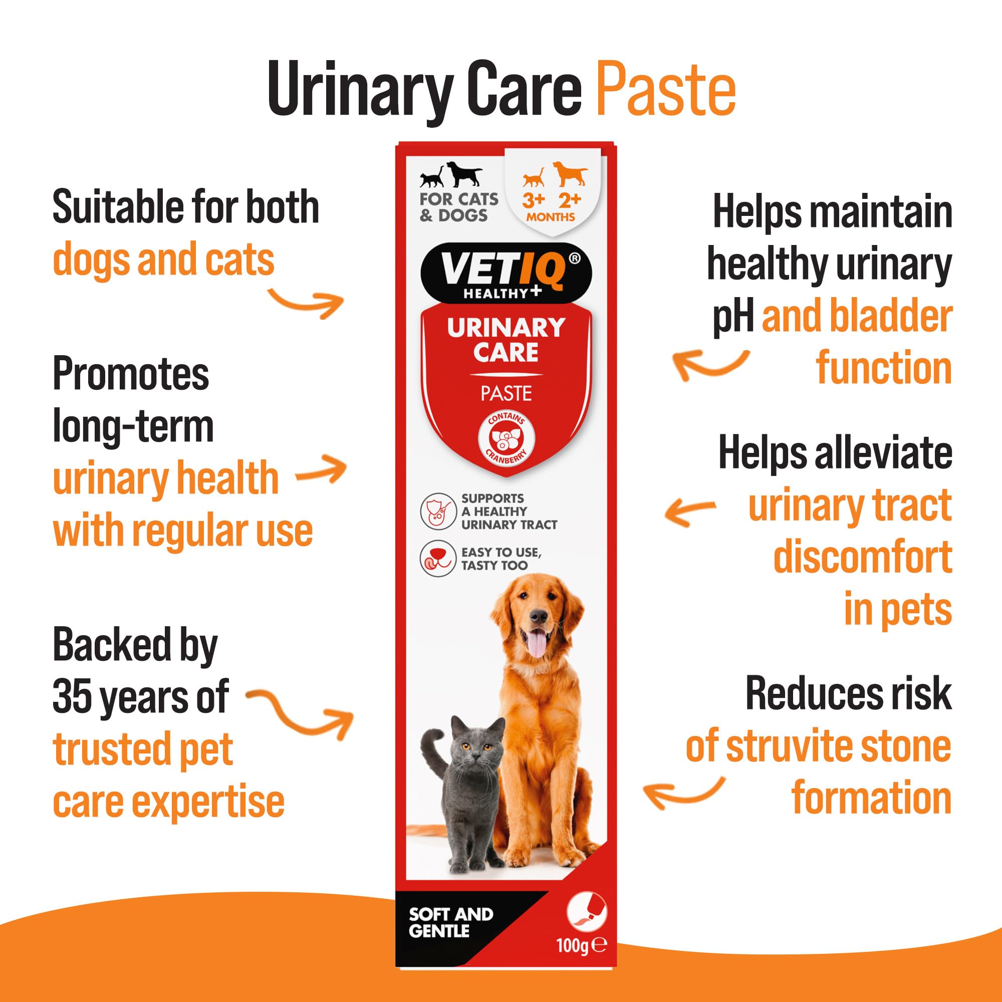 VETIQ Urinary Care Paste Supplement for Cats & Dogs with Cranberry | Supports Healthy Urinary pH | 100 g 2