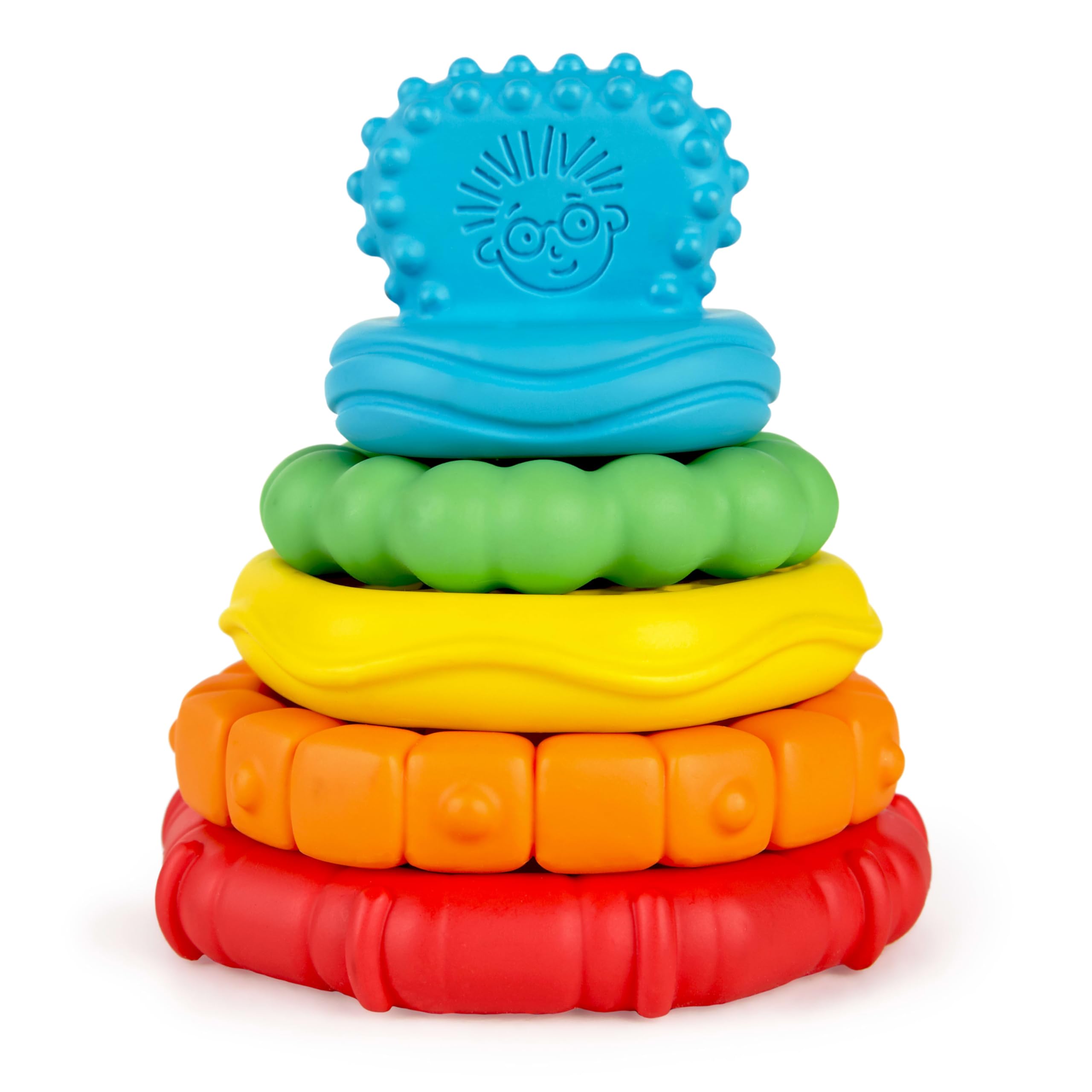 Baby Einstein Stack & Teethe Multi-Textured 5-Piece Teether Toy Set for Ages 3 Months + 1
