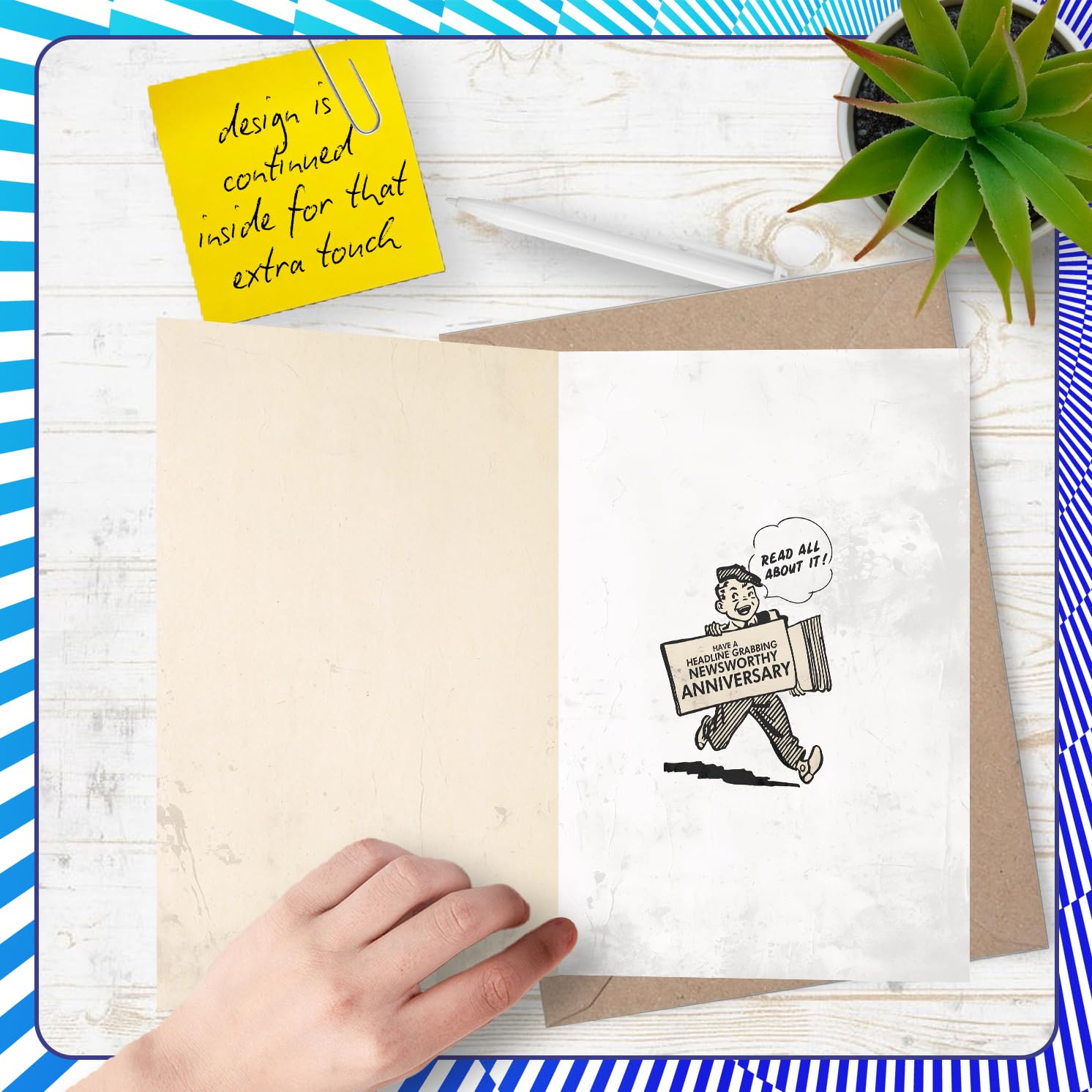 Stuff4 20th Anniversary Card for Women Men - Vintage Newspaper Married in 2006, 5x7 Inch Greeting Card 4