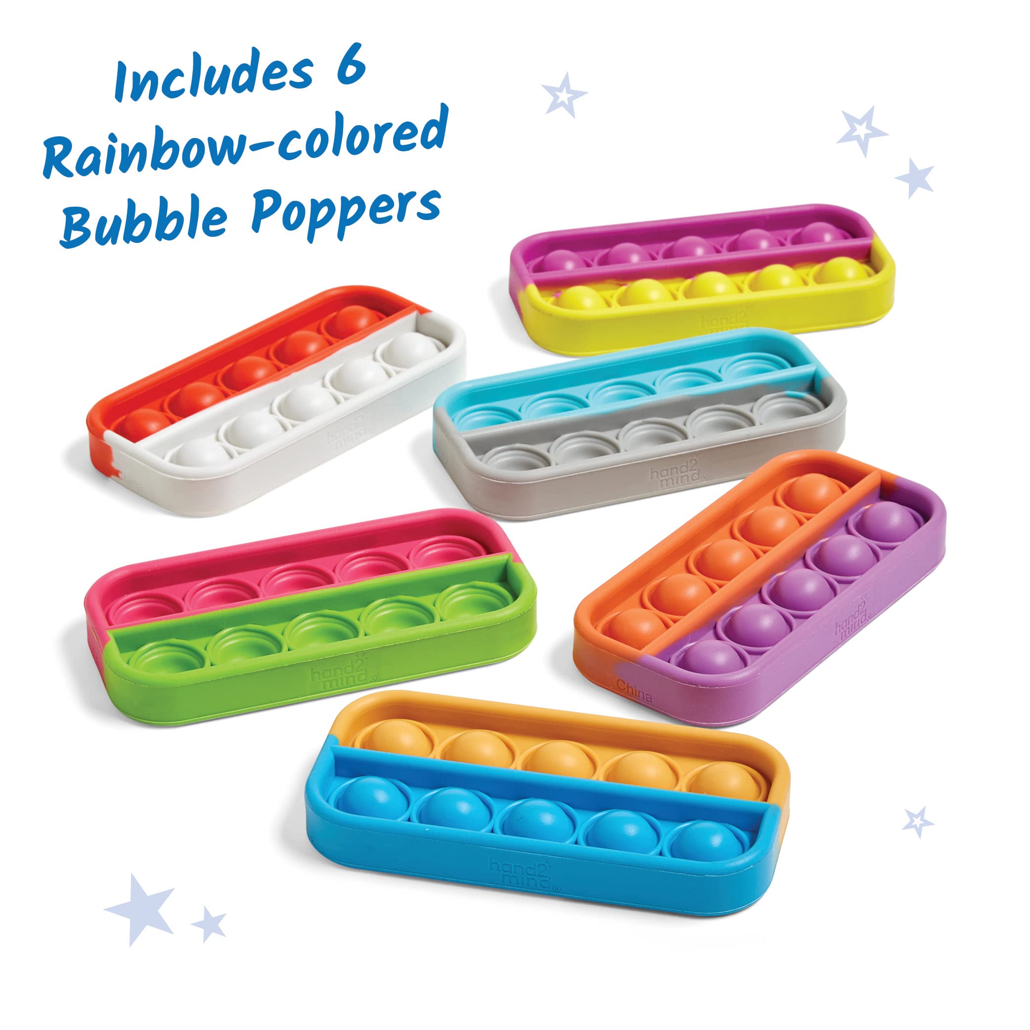hand2mind Ten Frame Sensory Bubble Poppers - Math Manipulatives & Fidget Toy | Set of 6 2
