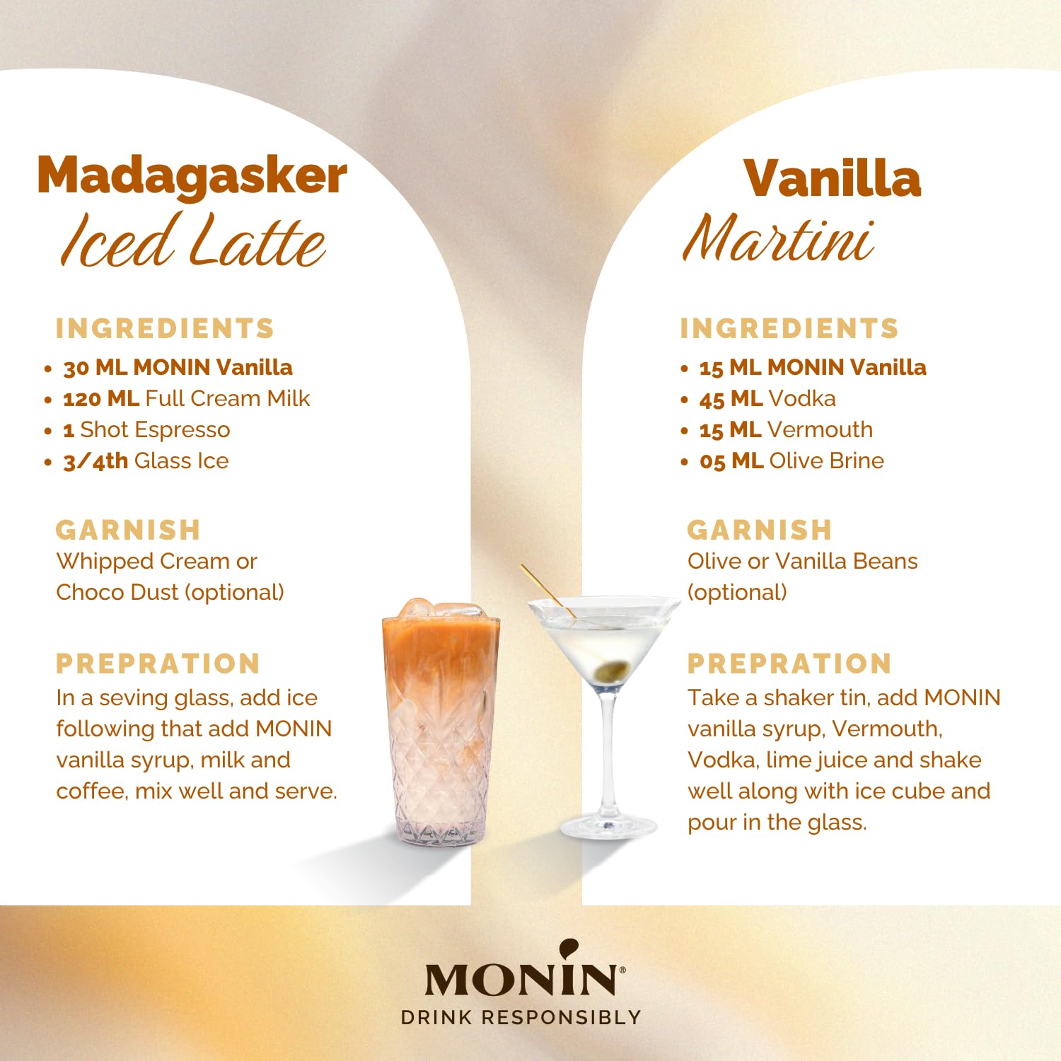 Monin Premium Vanilla Syrup - 700ml Bottle | Vegan & Allergen-Free | Natural Flavourings 3
