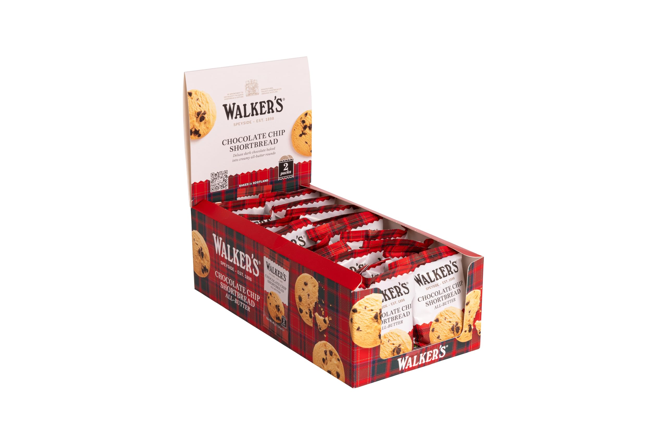 Walker's Chocolate Chip Shortbread Biscuits - Twin Pack, 800g | 20 Duo-Packs 1