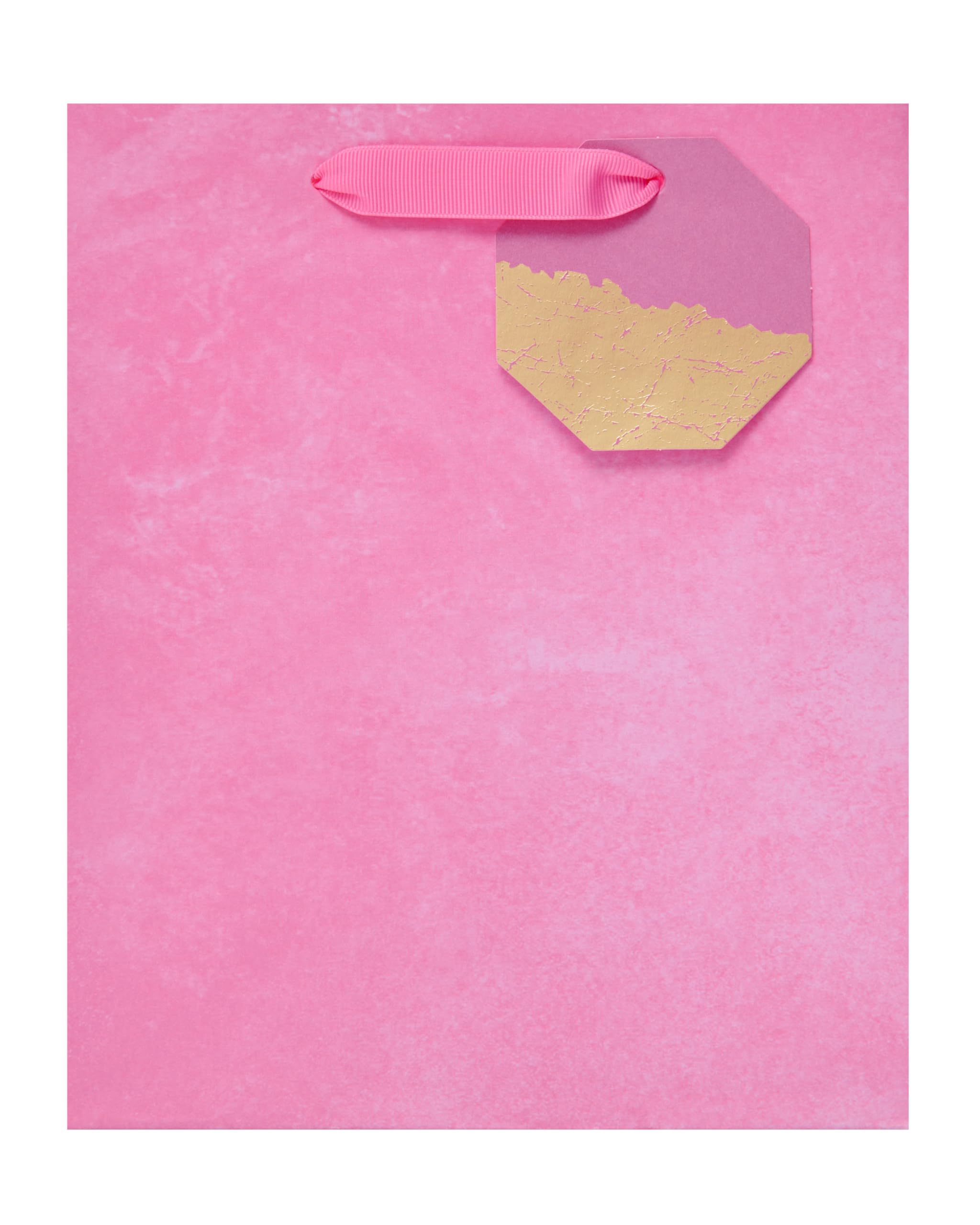 UK Greetings Medium Gift Bag - Pink with Graphite Design & Foil Tag | 22.8 x 19 cm 5