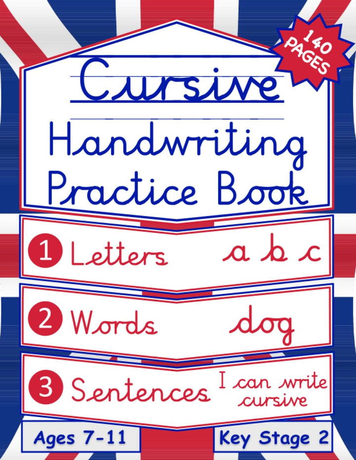 My XXL Cursive Writing Practice Book: KS2 Ages 7-11 Joined Up Continuous Cursive - (Paperback, UK Edition)