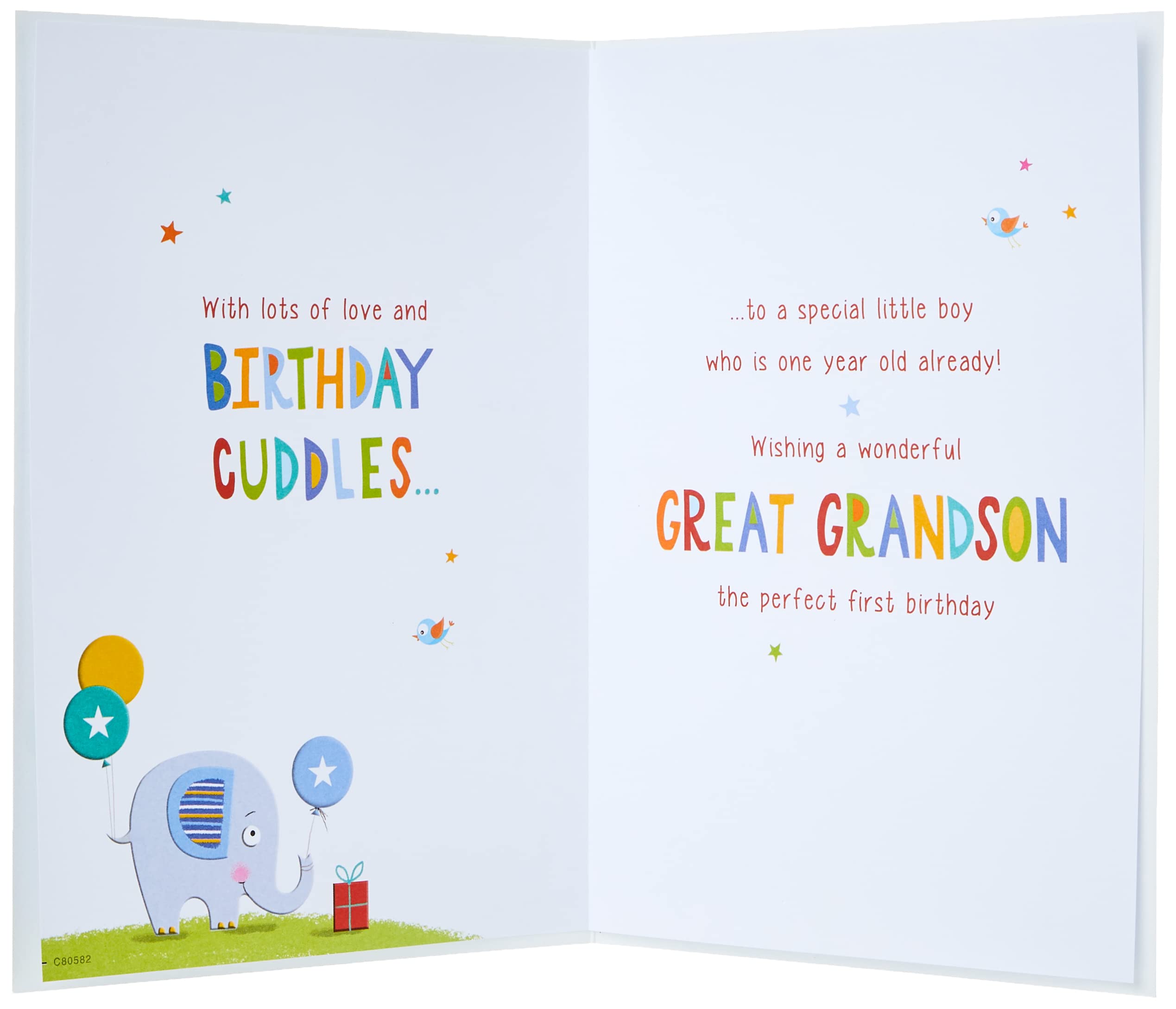 Piccadilly Greetings Age 1 Great Grandson Birthday Card - 9 x 6 Inches