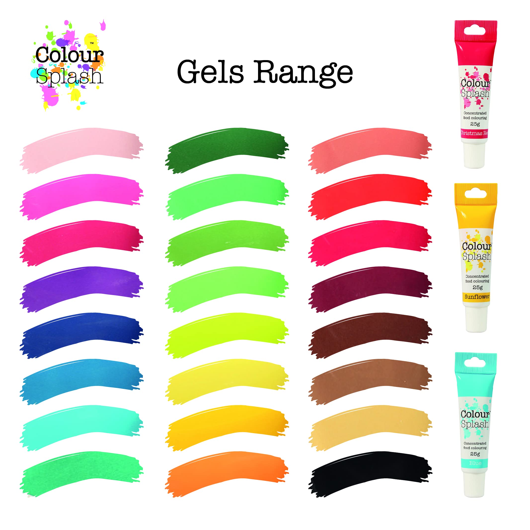 Colour Splash Neon Food Colouring Gel Set - 5 x 25g Tubes 7