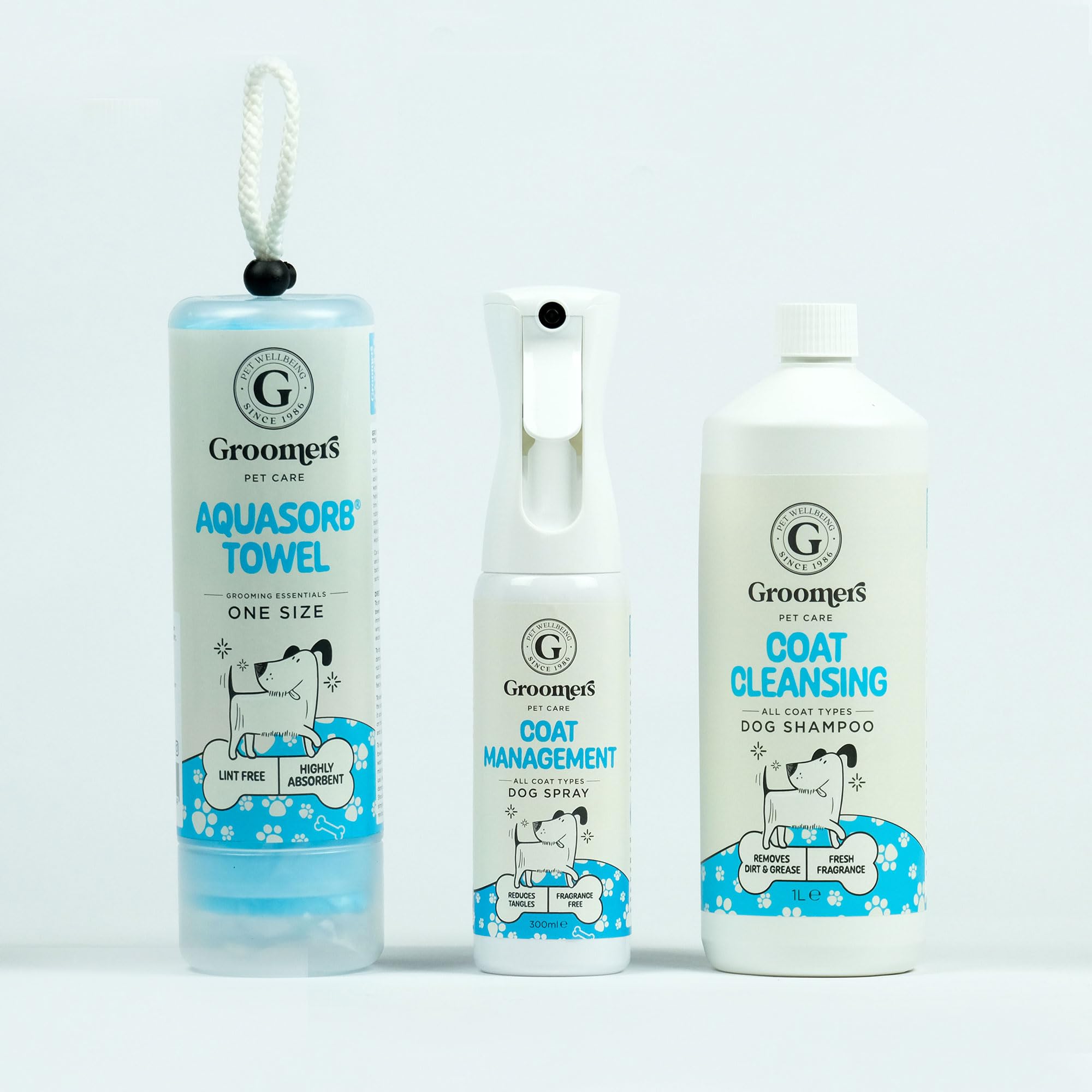 Groomers Aquasorb Absorbent Chamois - Medium Blue Pet Towel | Microfibre | Reusable 2
