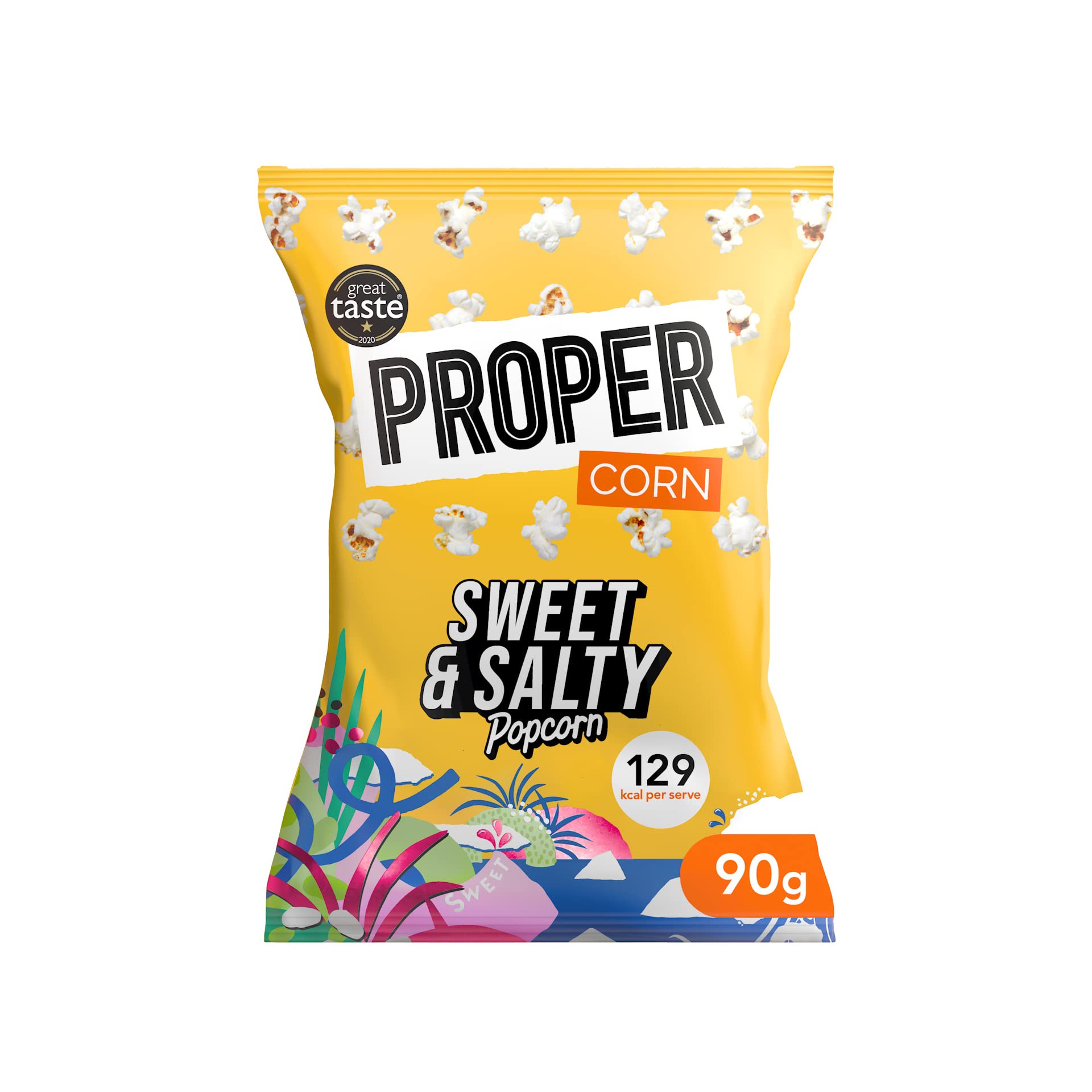 PROPER Sweet & Salty Popcorn, 90g x 8, Sharing Bags, Natural Sea Salt and Demerara Sugar 3