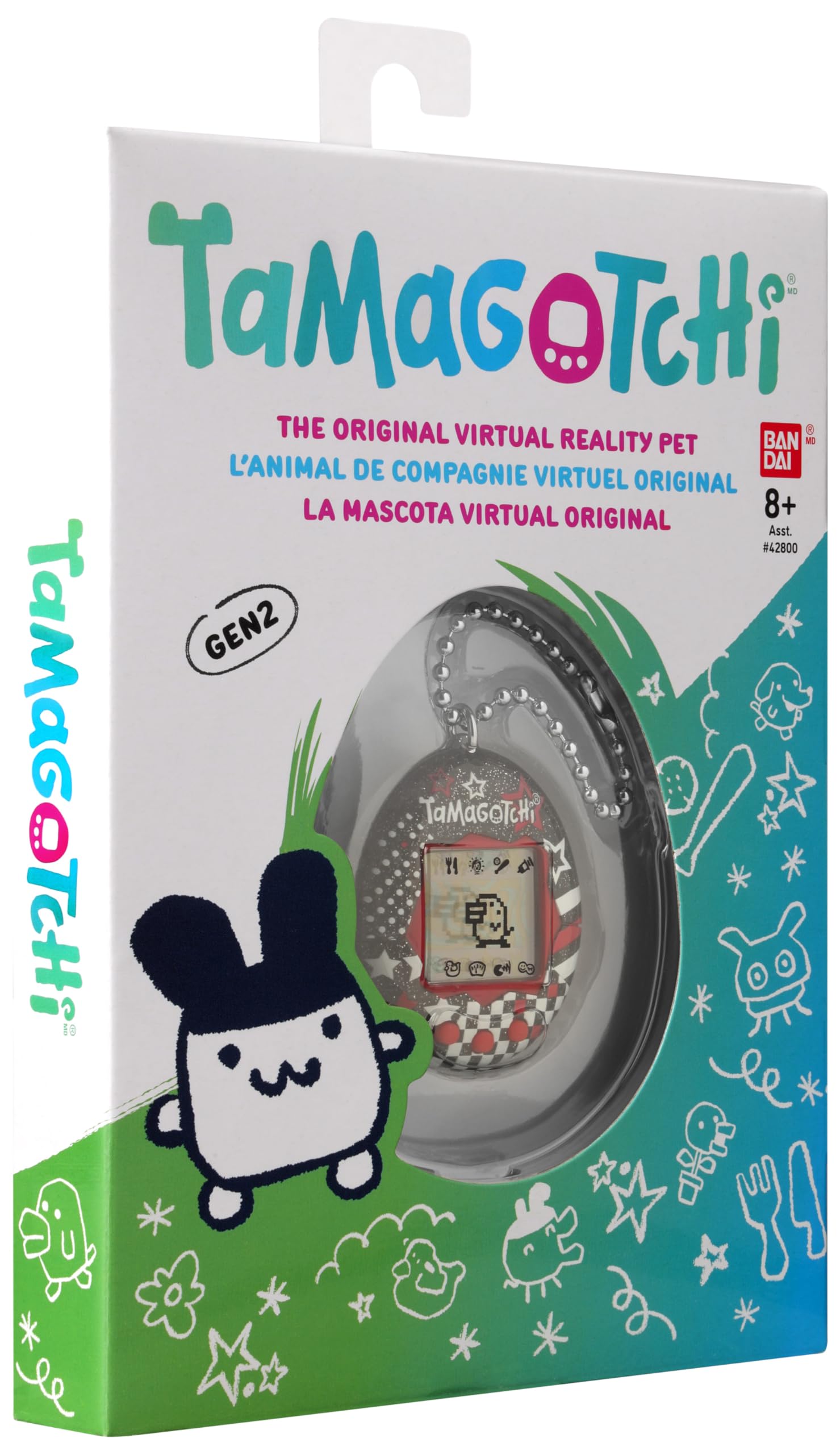 Bandai Tamagotchi Original Rock Glitter Digital Pet - Electronic Virtual Pet Toy for Kids 8+