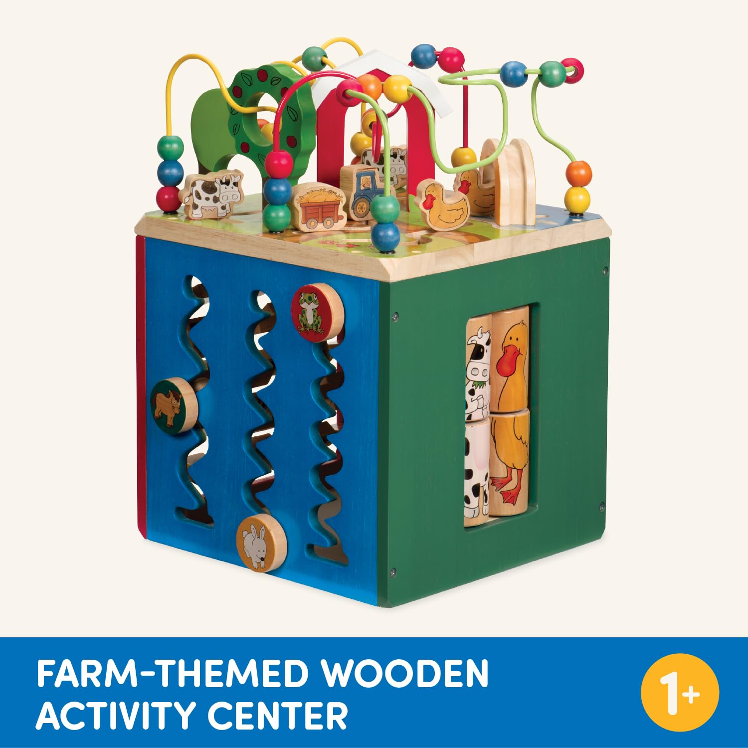 Battat Wooden Activity Cube with Farm Theme | 5 Sides of Fun | Ages 1+ 7