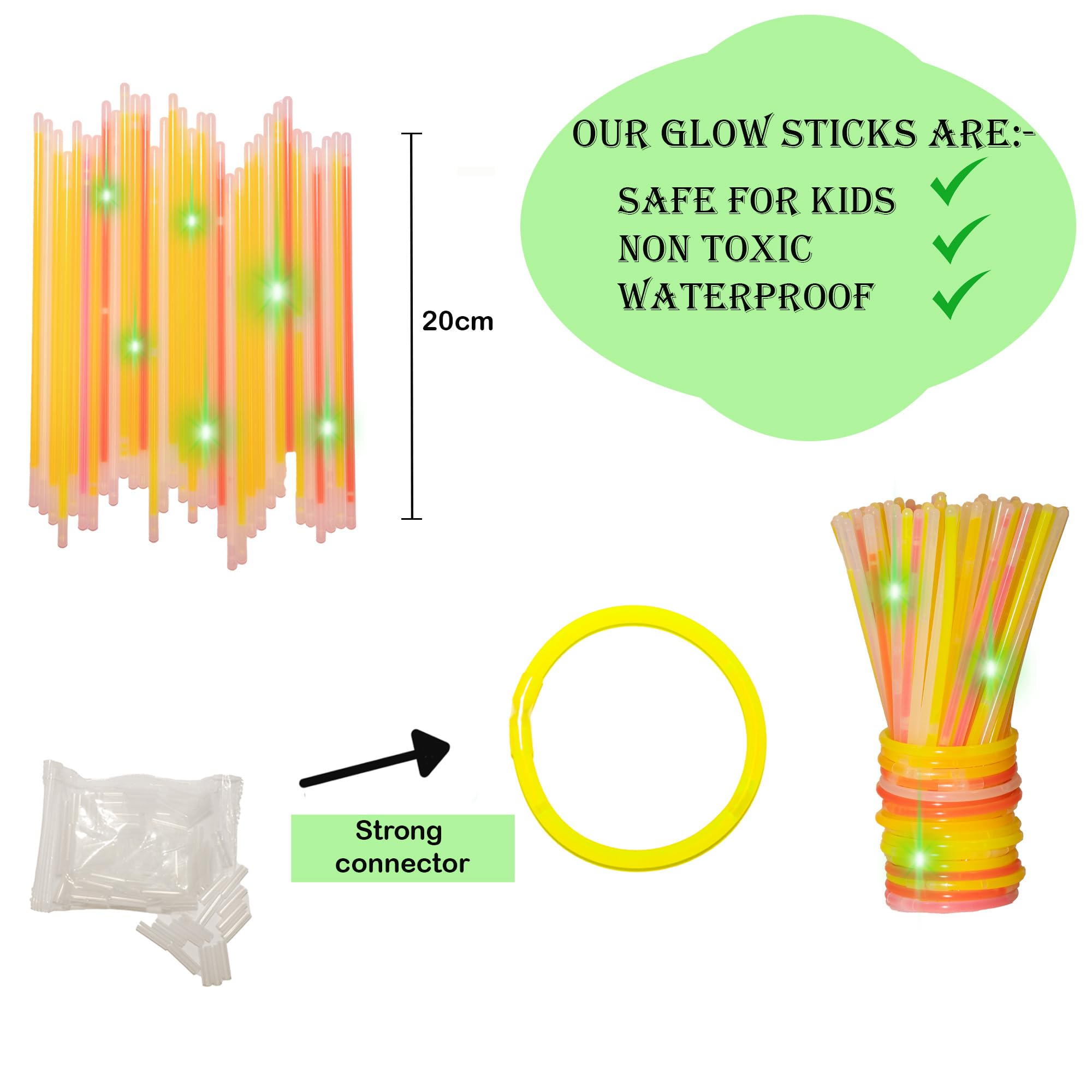 SHATCHI Glow Sticks Pack - 400Pcs Neon Glowsticks | Unisex Children 3