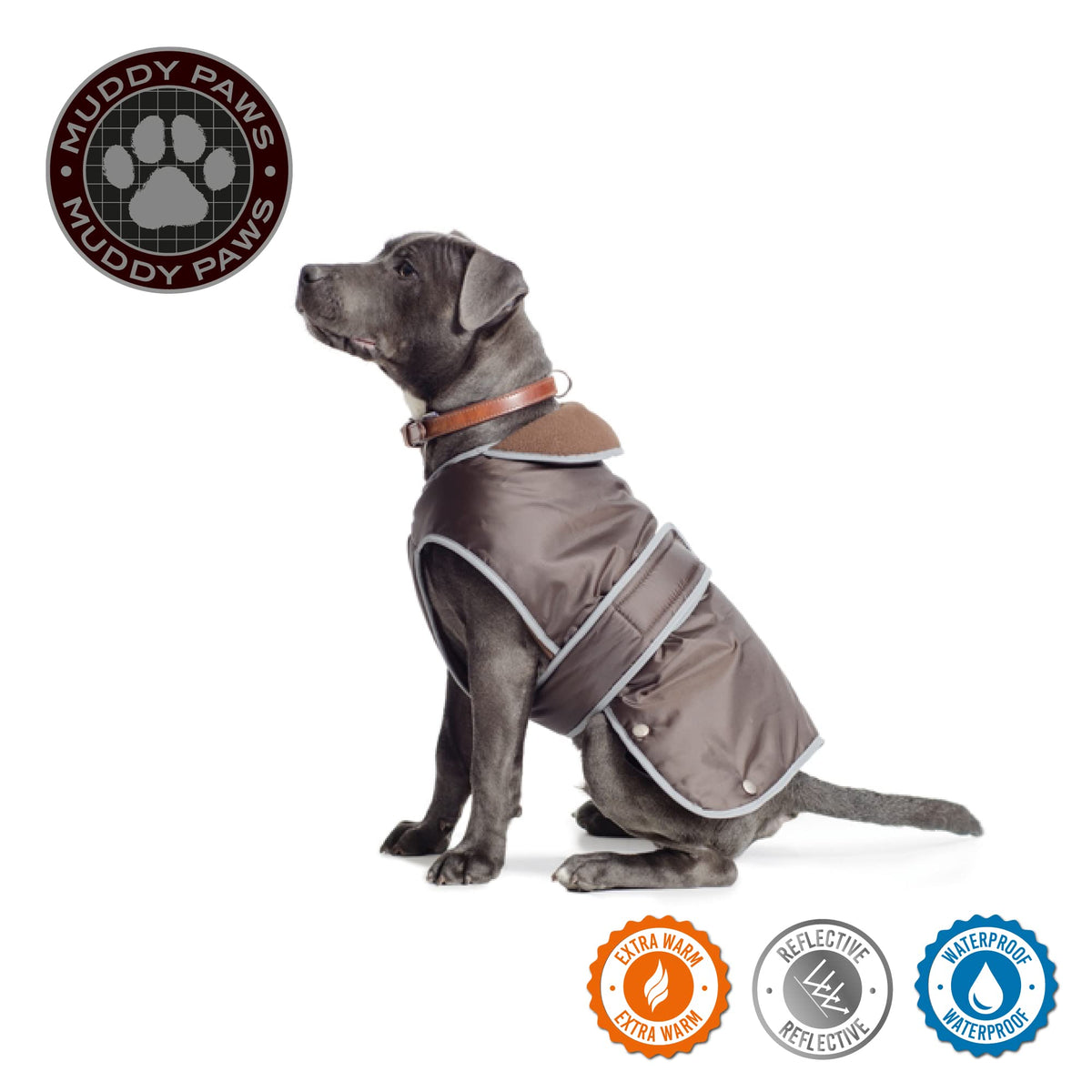 Ancol Muddy Paws All Weather Stormguard Dog Coat - Chocolate, S/M
