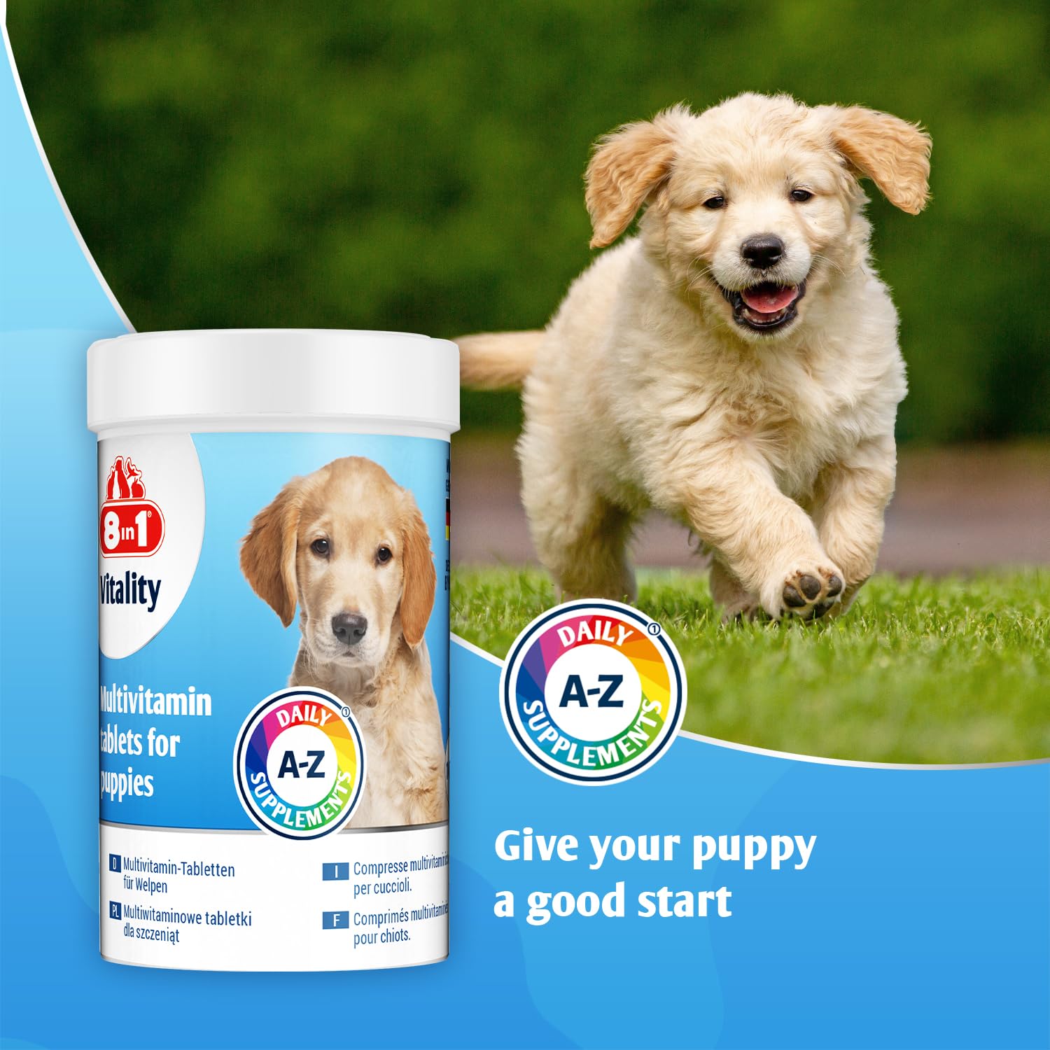 8in1 Puppy Multivitamins Nutritional Supplement - 11 Vitamins & 5 Minerals for Healthy Growth | 100 Tablets