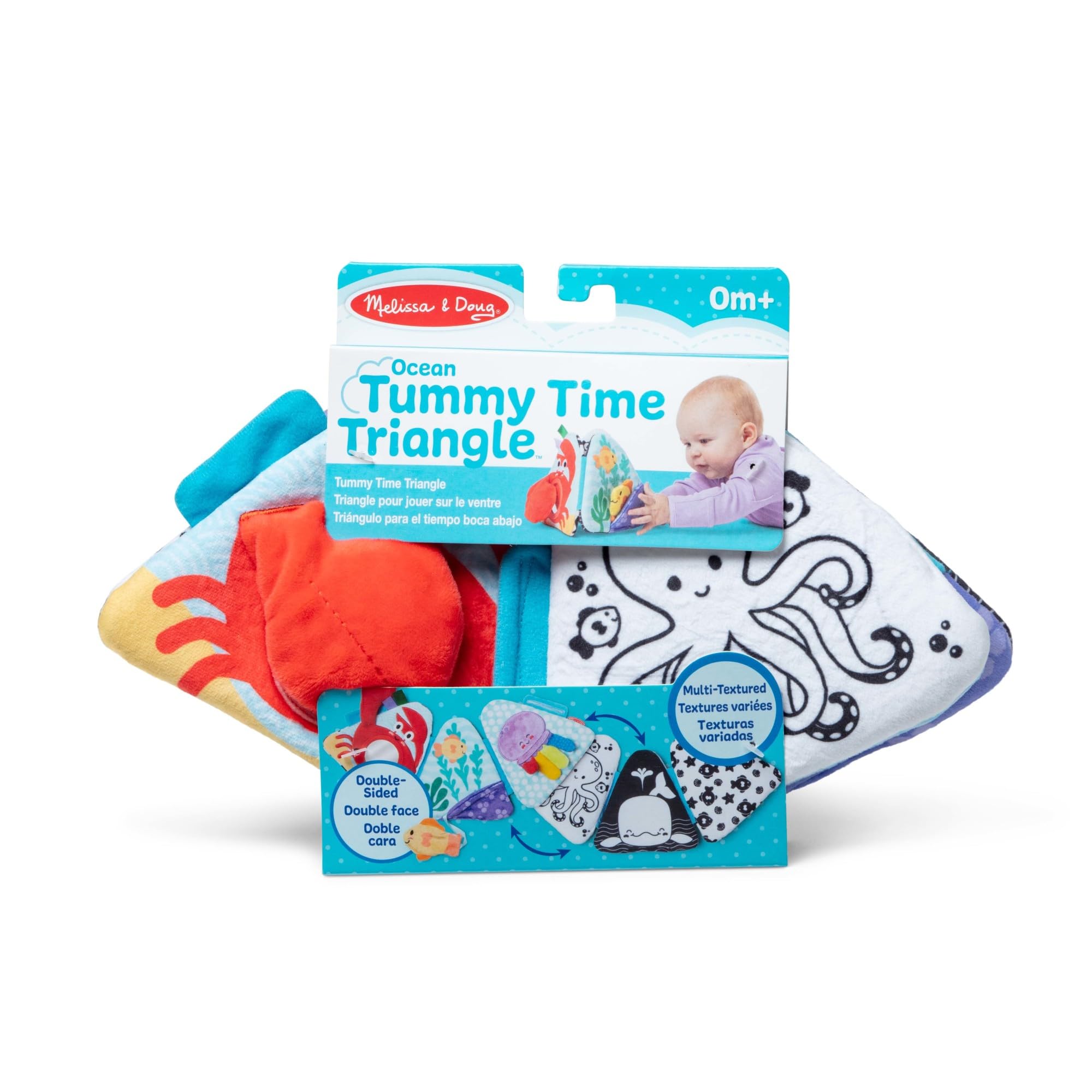 Melissa & Doug Ocean Tummy Time Triangle Baby Toy - Soft Sensory Play, Ages 0-6 Months 3