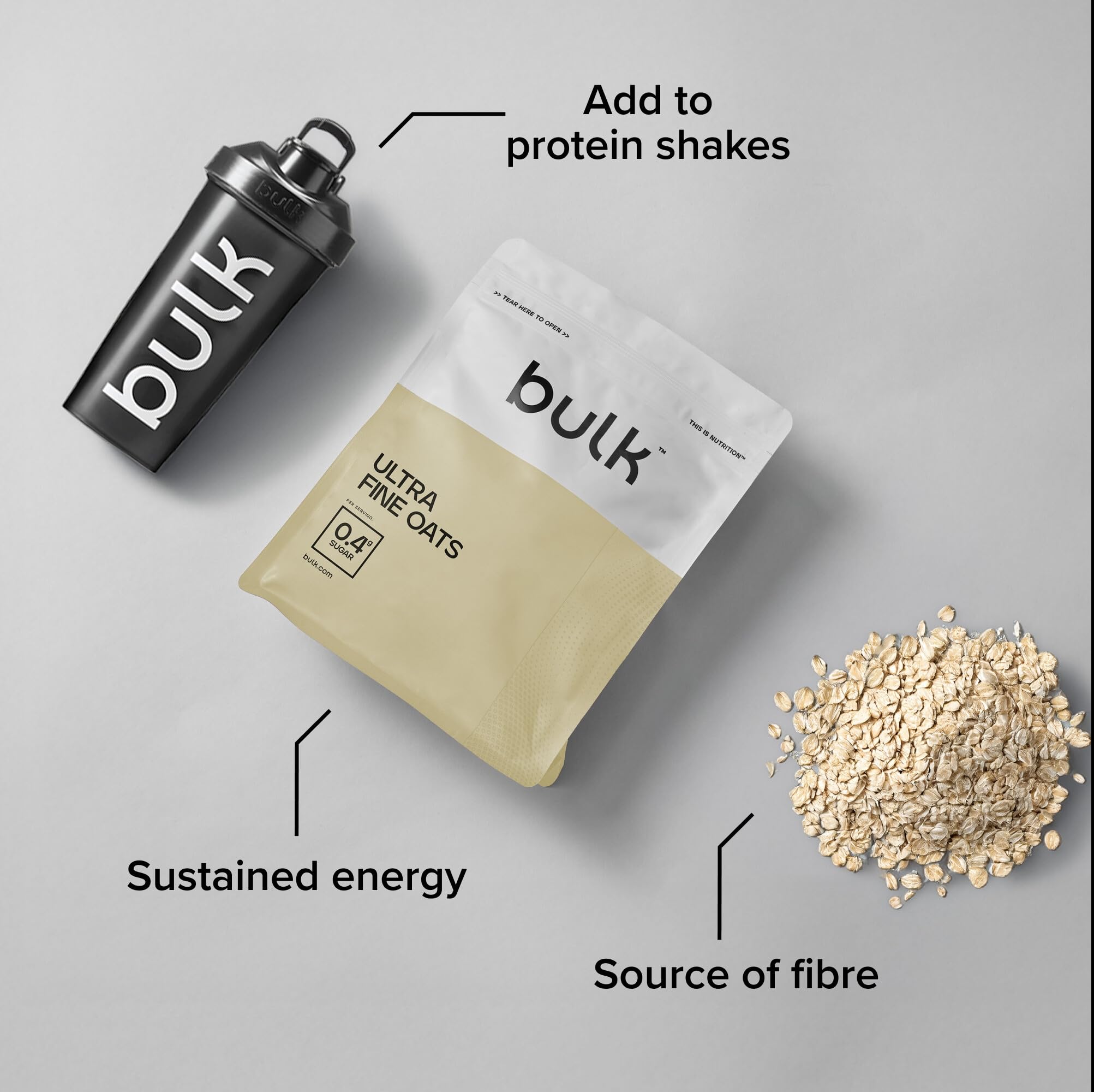 Bulk Ultra Fine Scottish Oats - 1 kg, 20 Servings | High Fibre | Slow Release Carbs 5