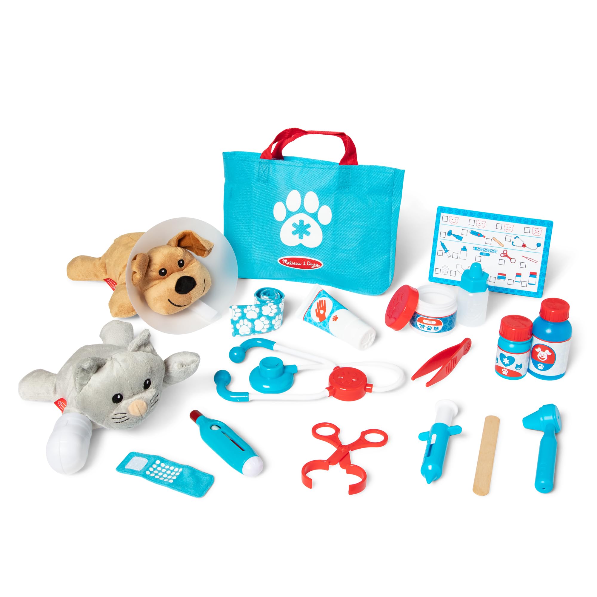 Melissa & Doug Pet Vet Set - Doctor Role Play Toys for Kids Ages 3+ | Includes 24 Tools & Plush Pets 1