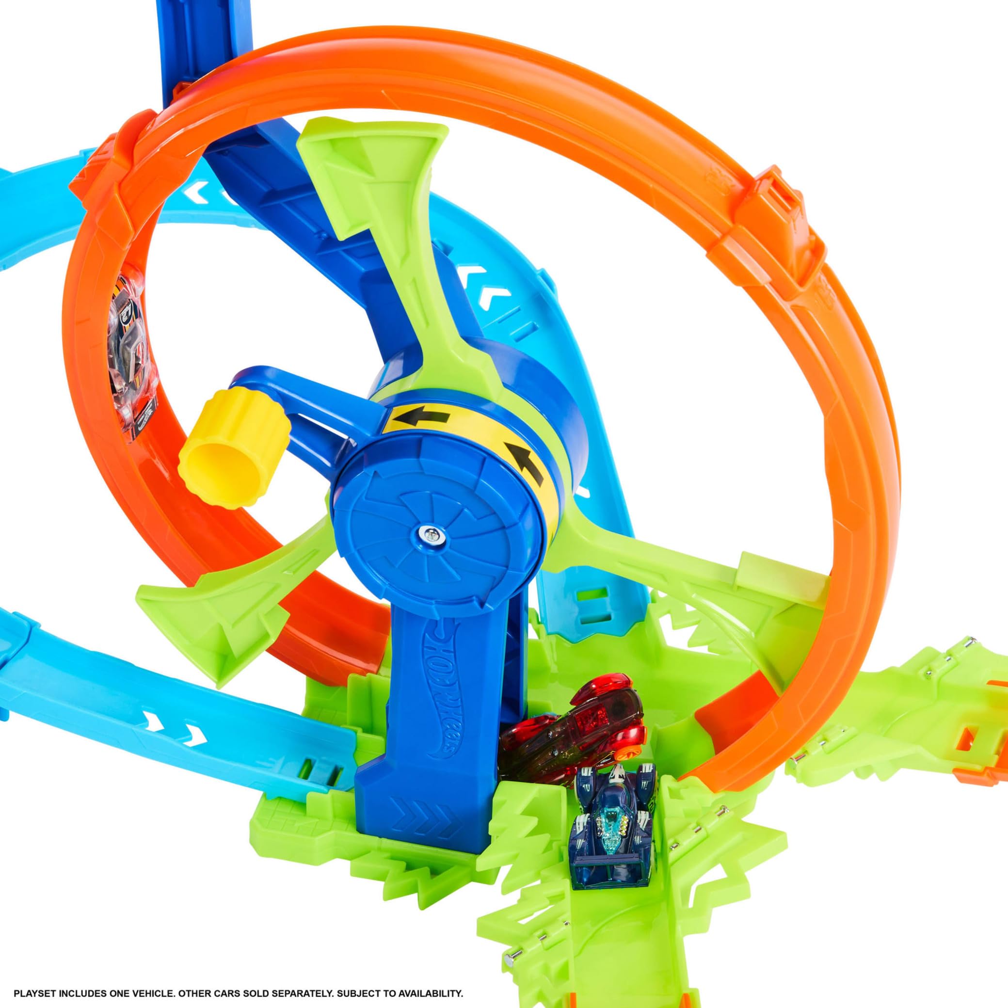 Hot Wheels Rapid Launch & Loop Playset - Crank-Powered Race Track for Kids 4+ 13