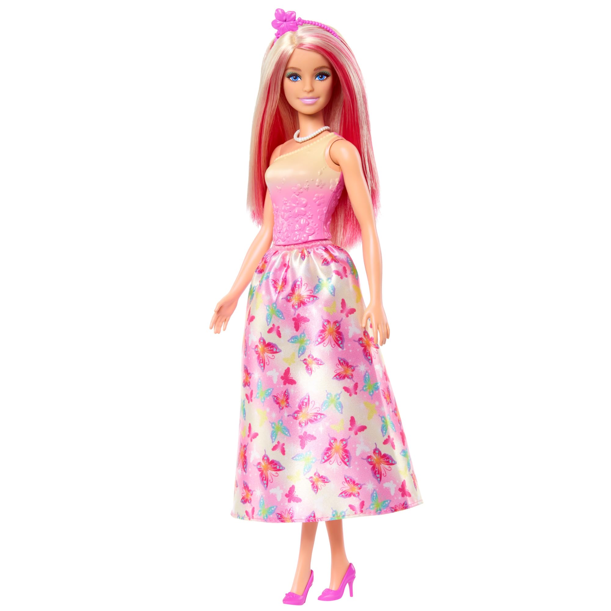 Barbie Royal Doll HRR08 - Pink & Blonde Fantasy Hair | Butterfly Skirt | Multicolor Accessories 4