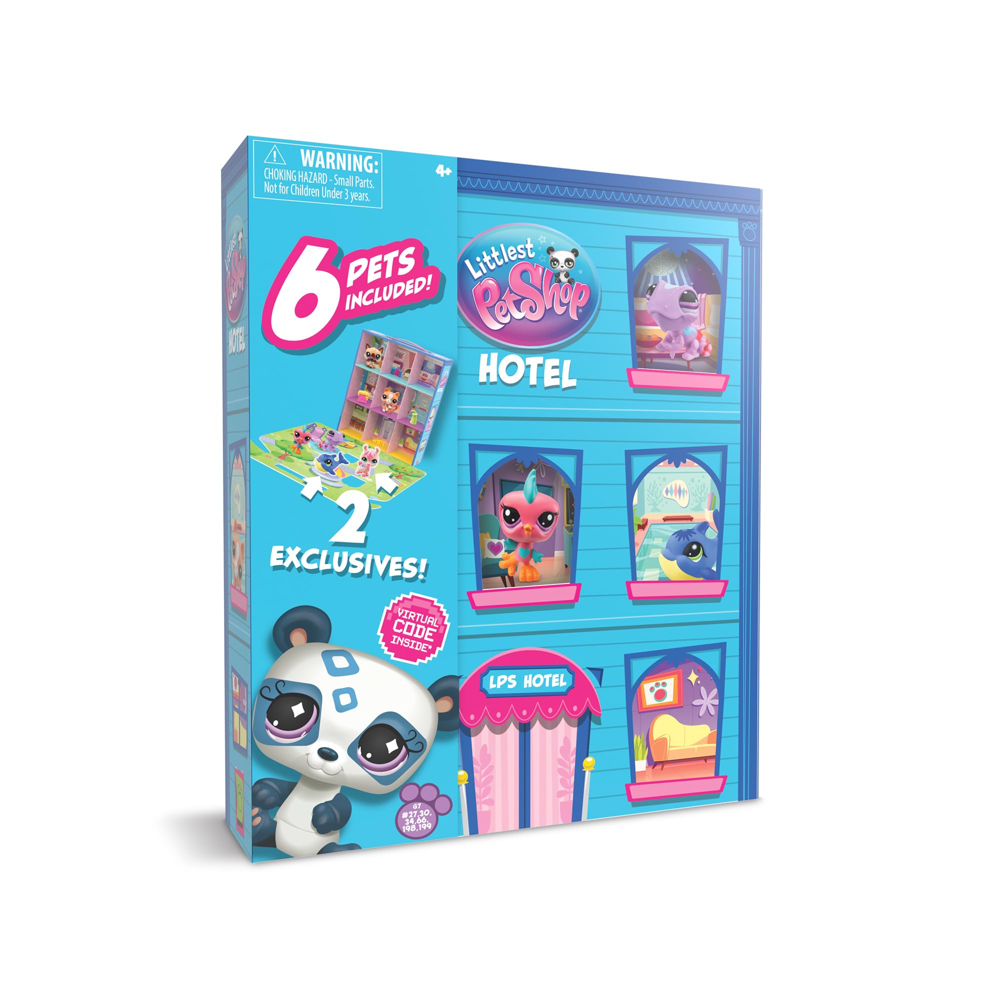 Littlest Pet Shop Bandai Playful Pet Hotel - 6 LPS Minis with Accessories & Virtual Code