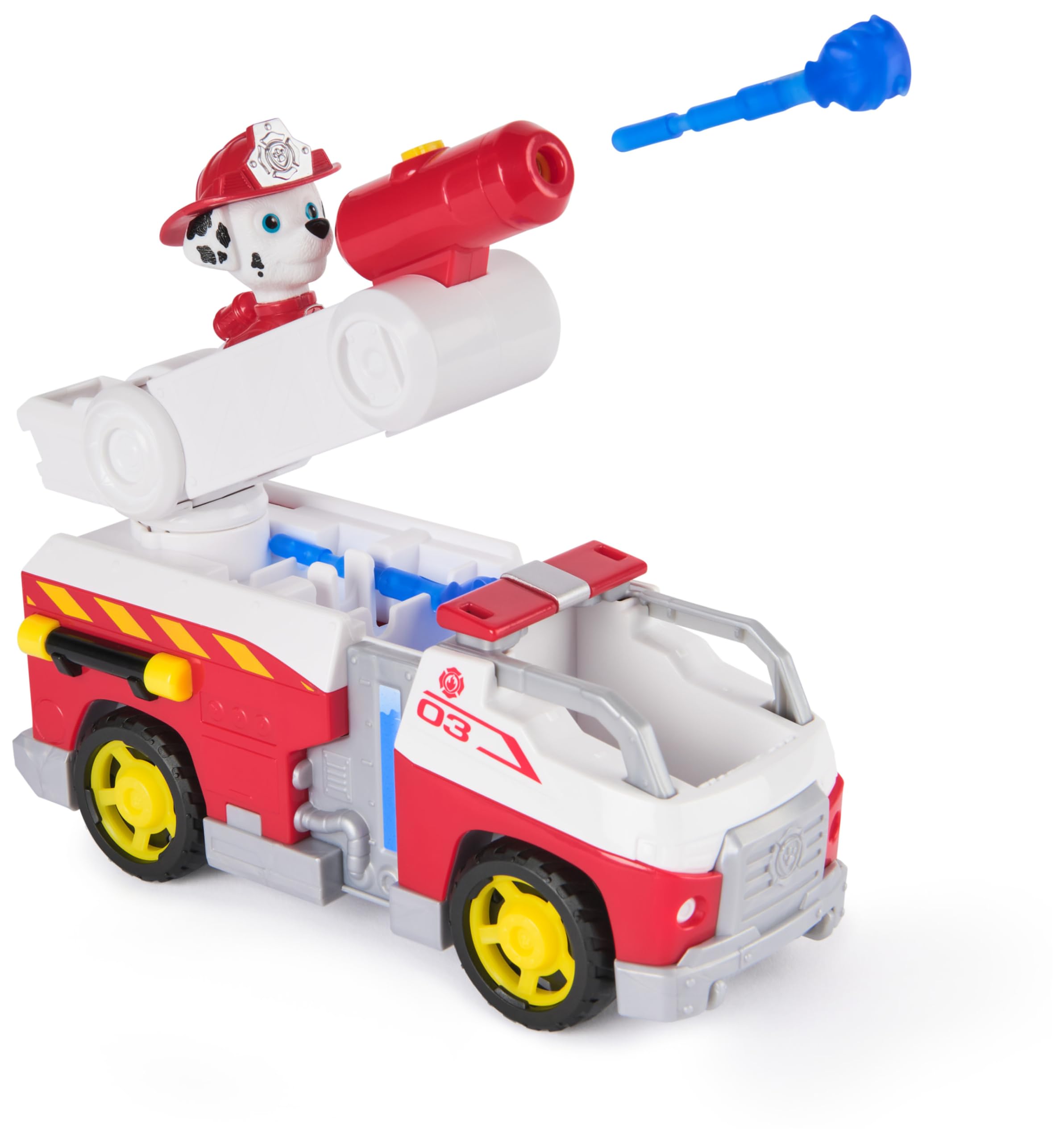 Paw Patrol Marshall Rescue Feuerwehrauto mit Actionfigur und Projektilwerfer – Feuerwehrauto-Spielzeug für Kinder ab 3 Jahren