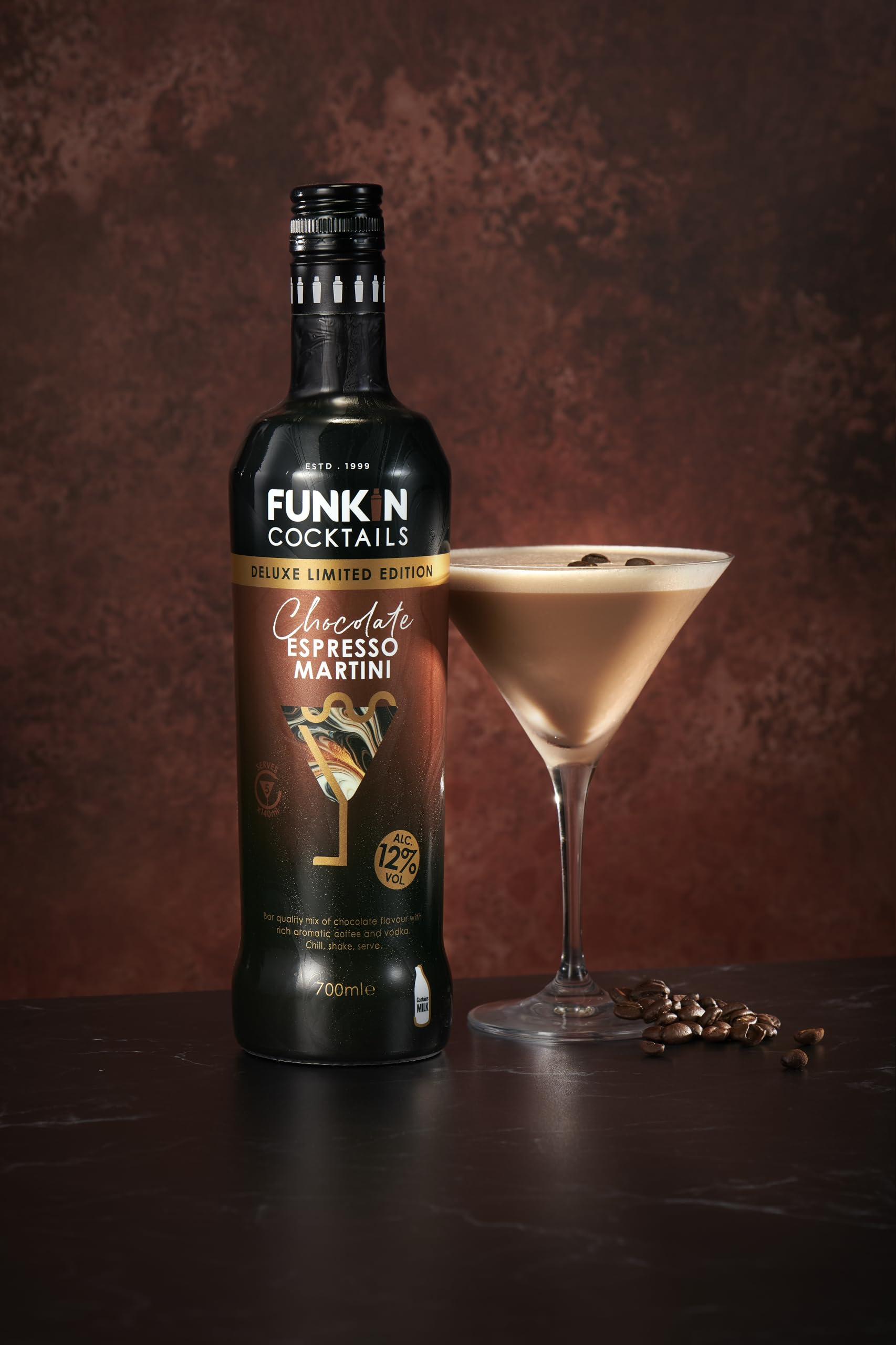 Funkin Chocolate Espresso Martini Ready to Drink Cocktail | 12% ABV | 700ml Bottle