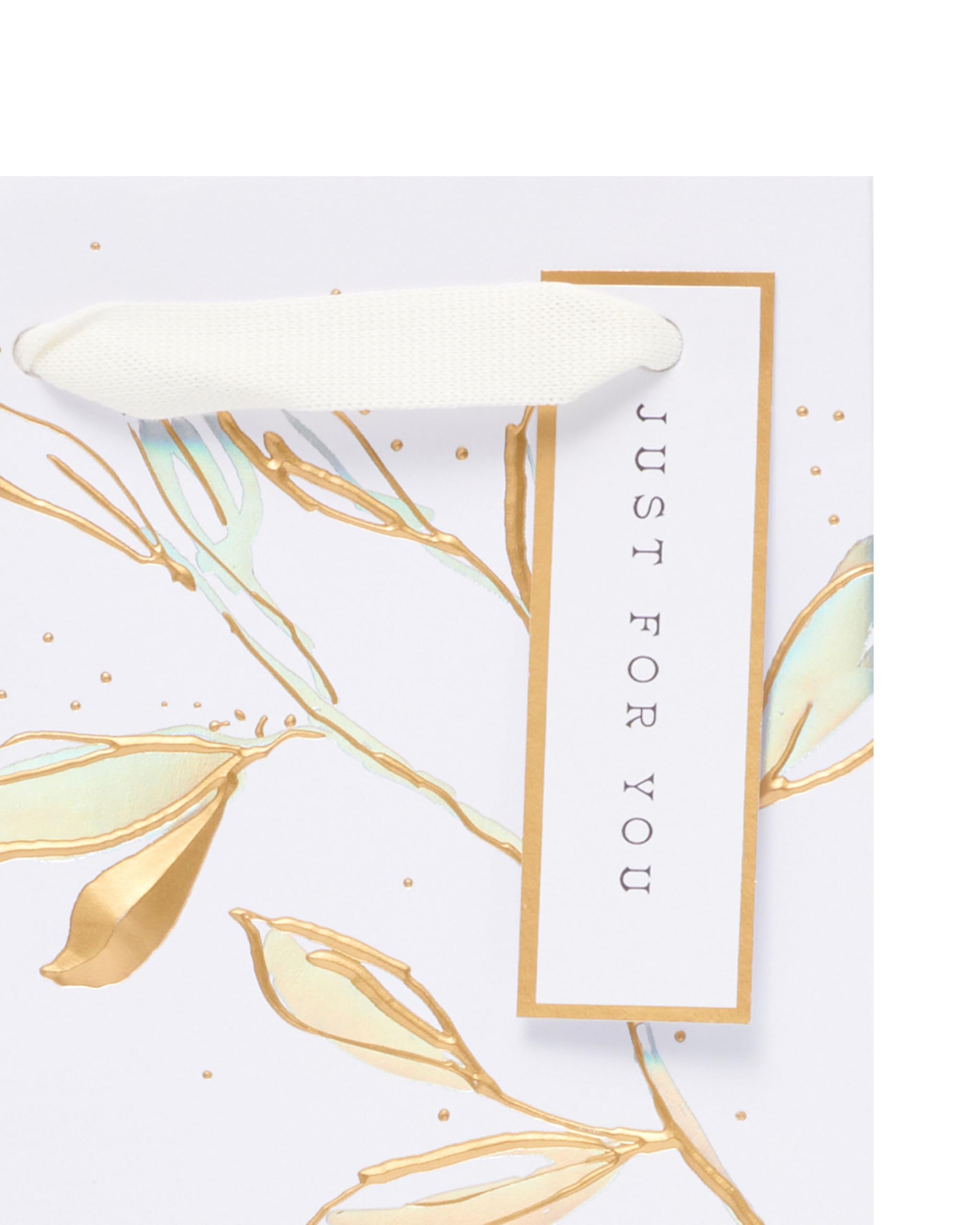 UK Greetings Camden Collection Floral Bottle Gift Bag | Gold & Silver Accents | FSC Certified 3