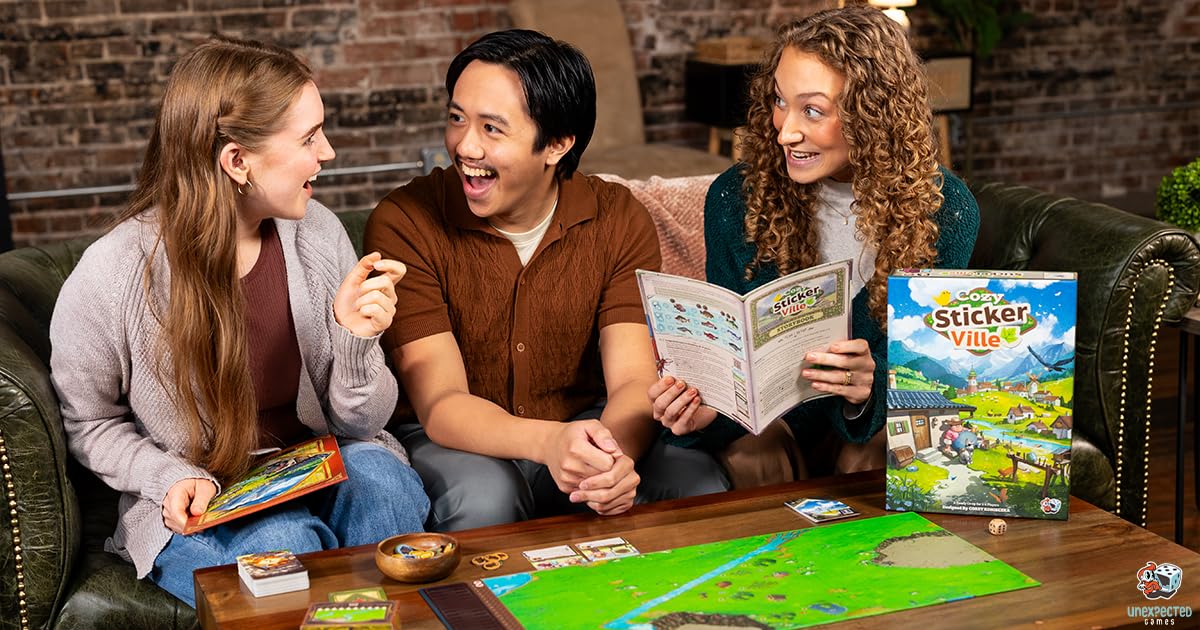 Asmodee Cozy Stickerville - Cooperative Family Board Game | Ages 8+ | 1-6 Players 3