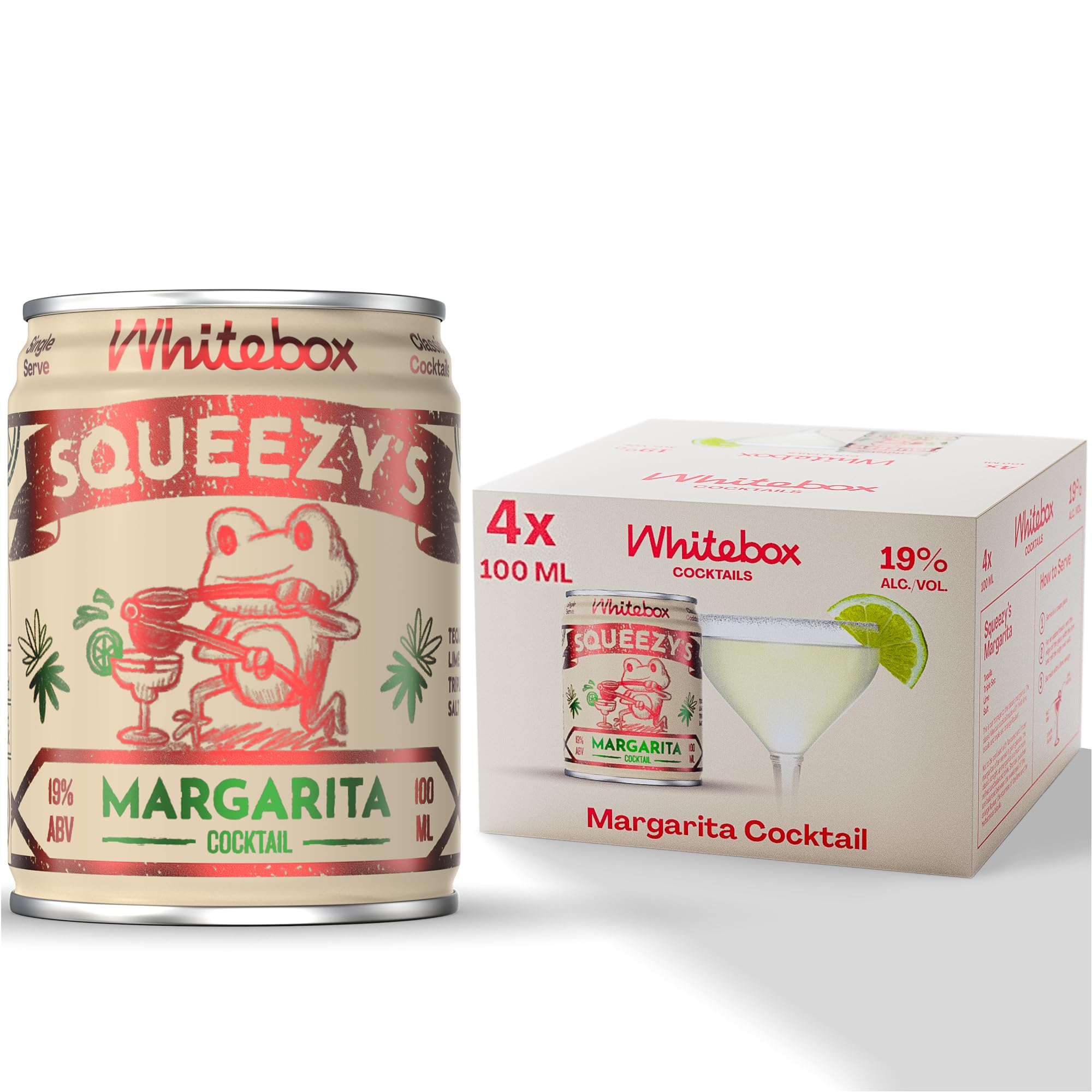 WHITEBOX COCKTAILS Single Serve Classic Squeezy’s Margarita — Case of 4 Cocktails