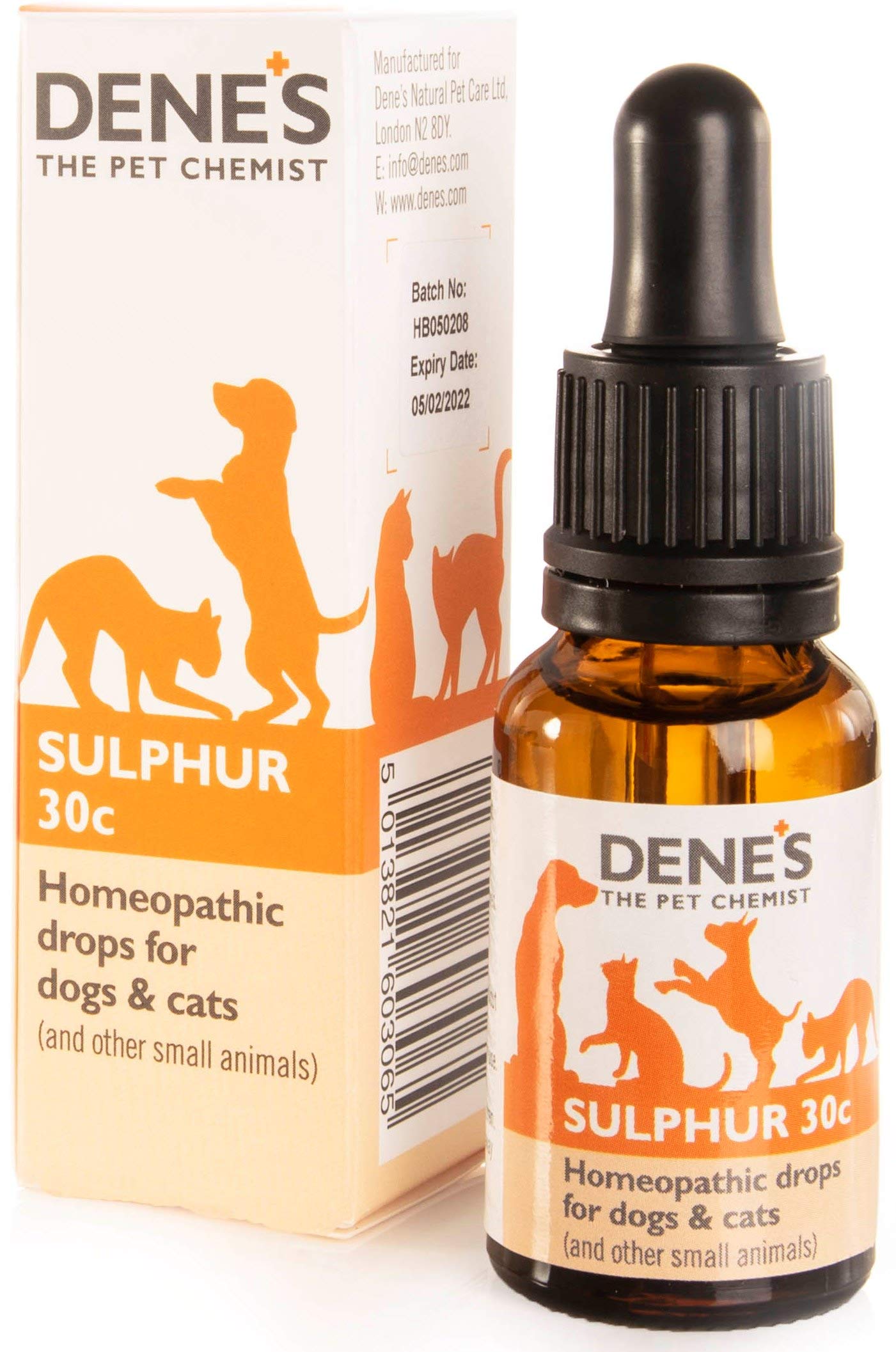 Denes Sulphur 30c Homeopathic Remedy for Cat Itch & Skin Issues | 15ml