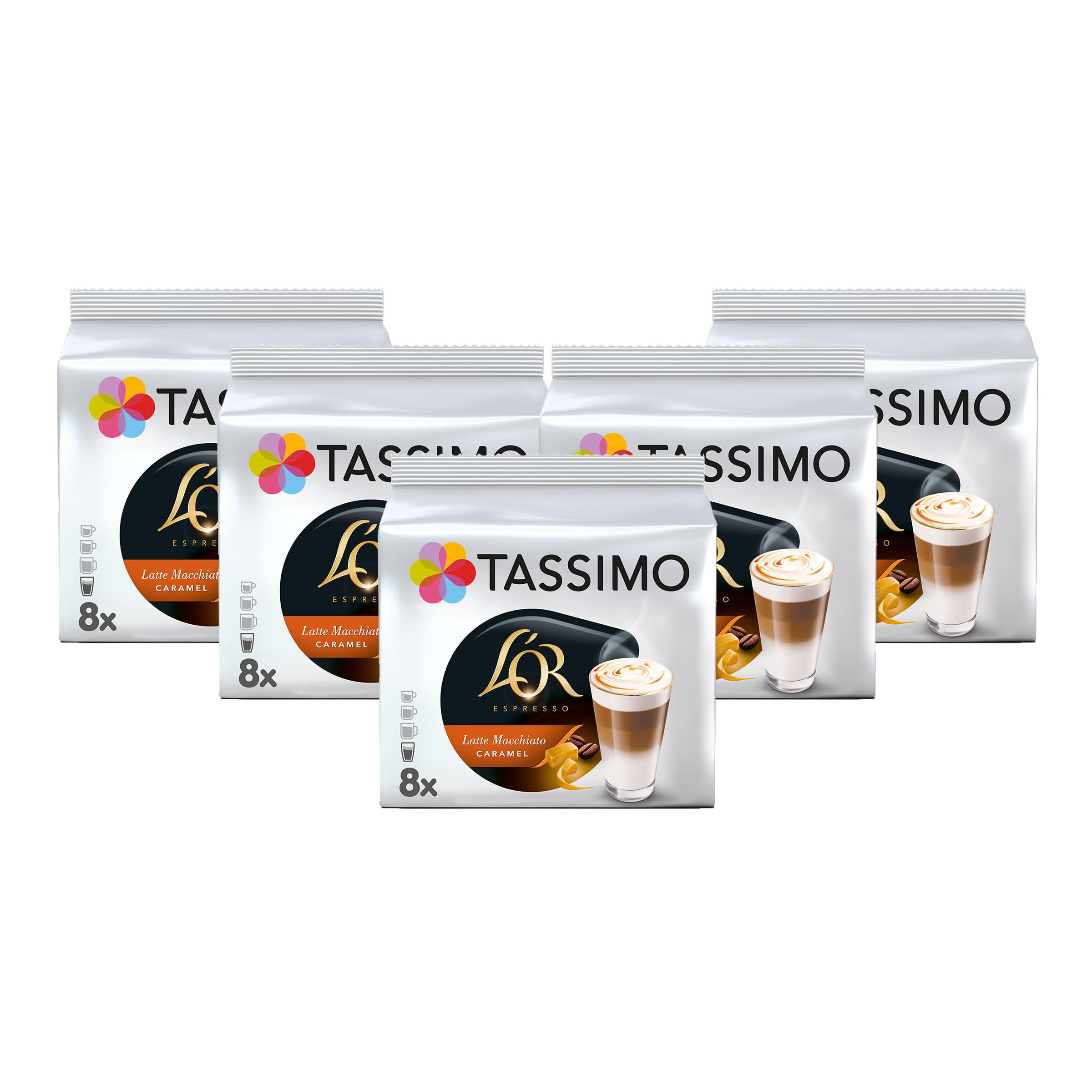 Tassimo L'OR Caramel Latte Macchiato Coffee Pods - 40 Servings (8 Count x 5 Pack) 1