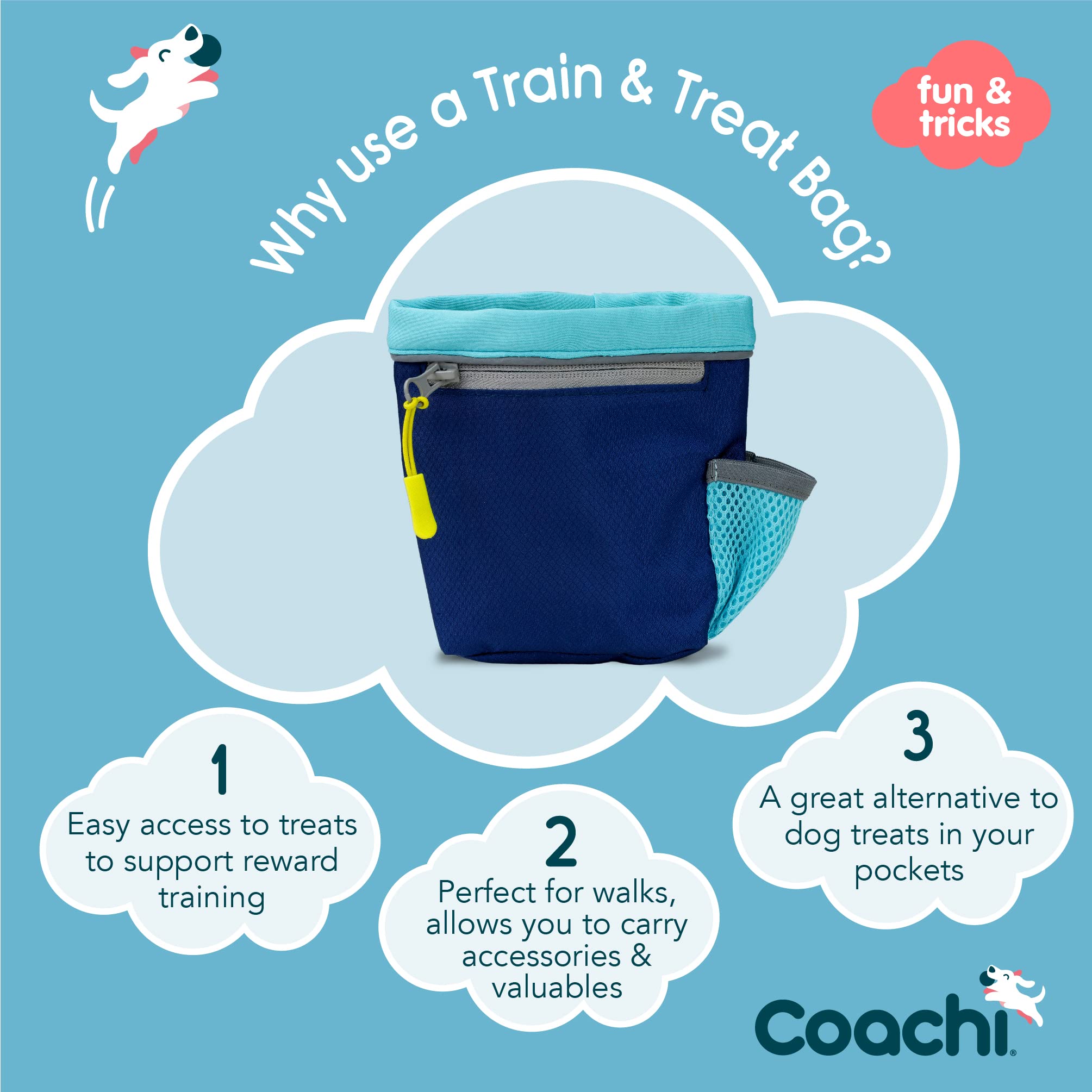Coachi Train & Treat Bag - Generously Sized Treat Compartment | Secure Attachment | Neoprene 2