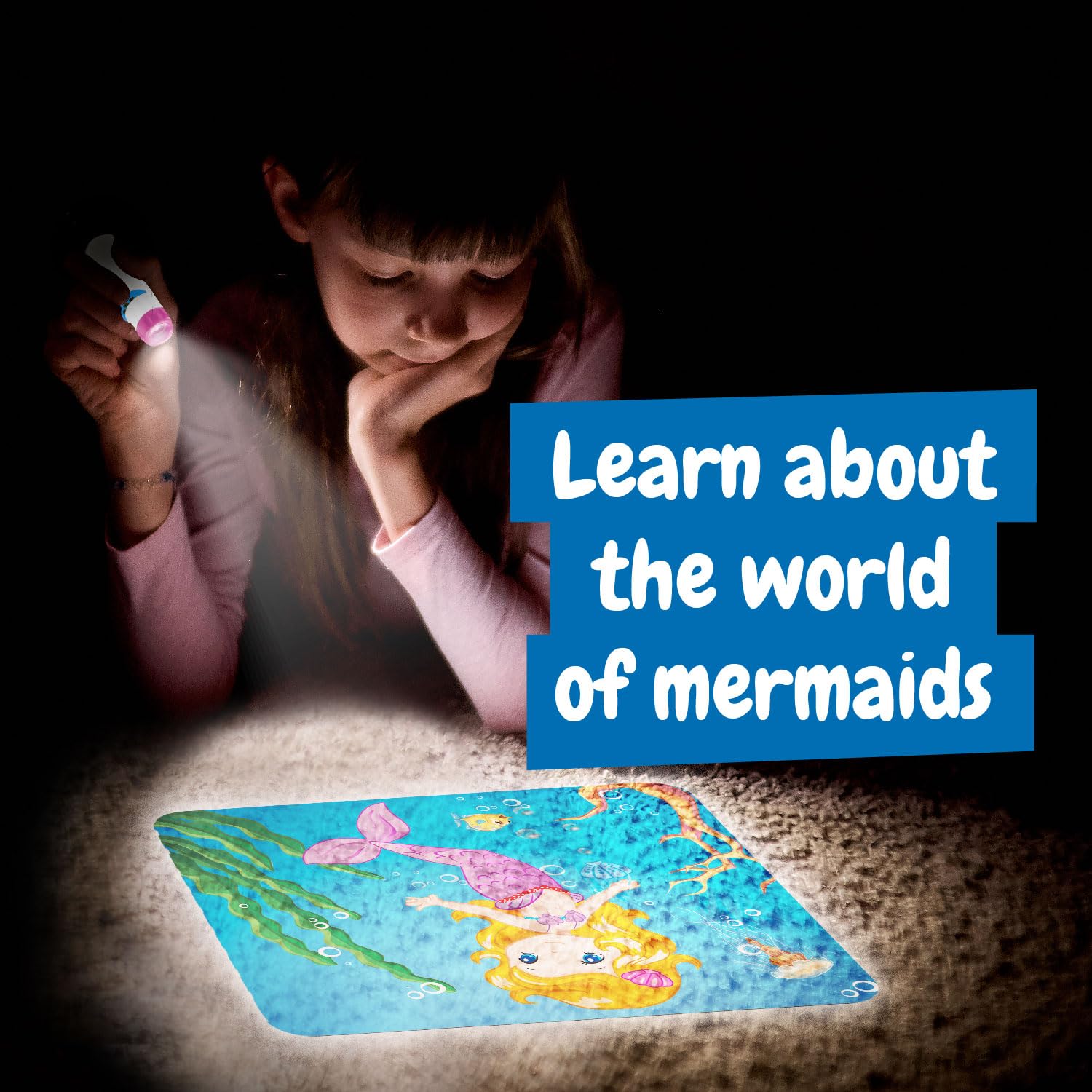 Science4you Mermaids Torch Projector for Kids 4+ - 24 Image Slide Discs & Educational Book