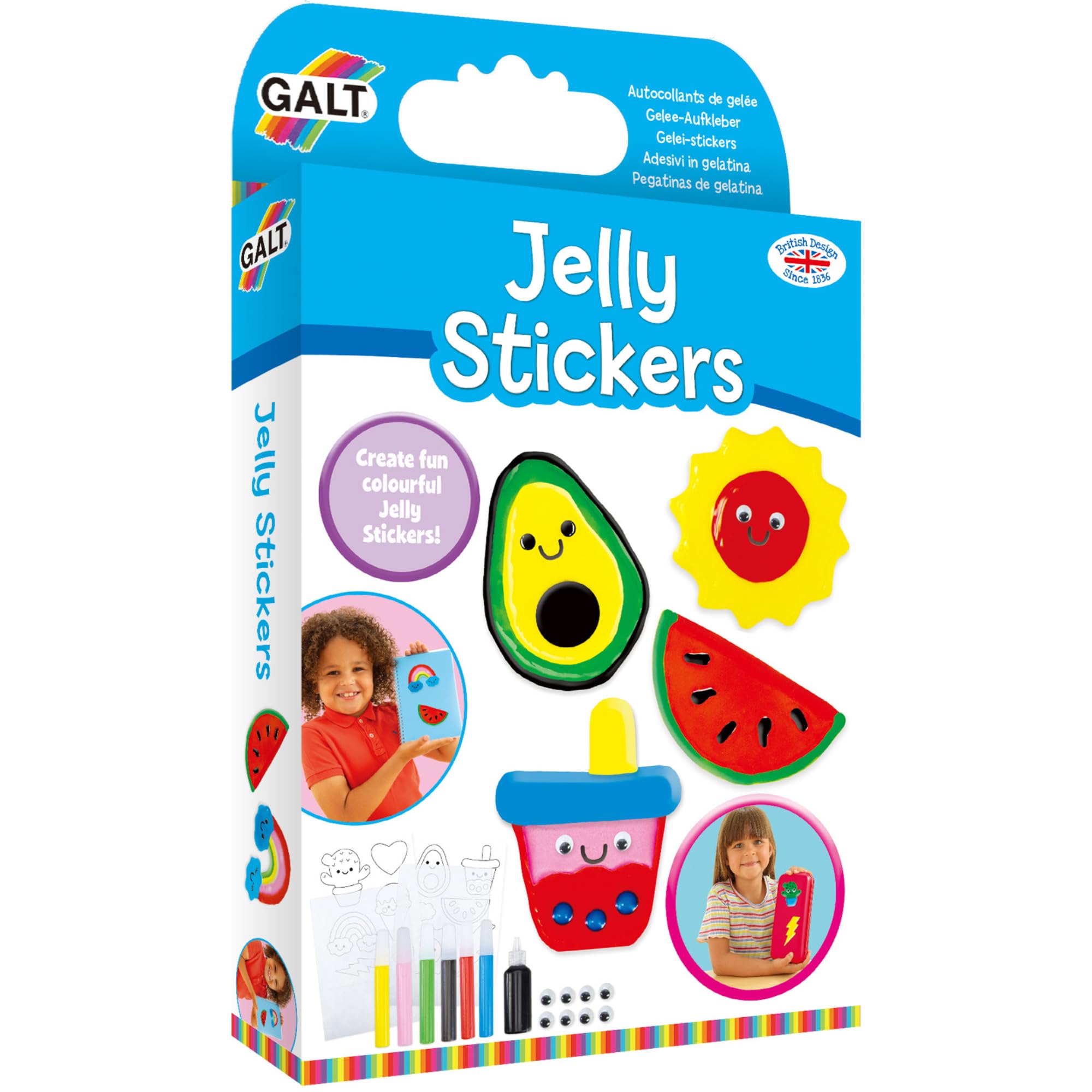 Galt Jelly Stickers Craft Kit - Create Your Own Vibrant Stickers | Ages 5+
