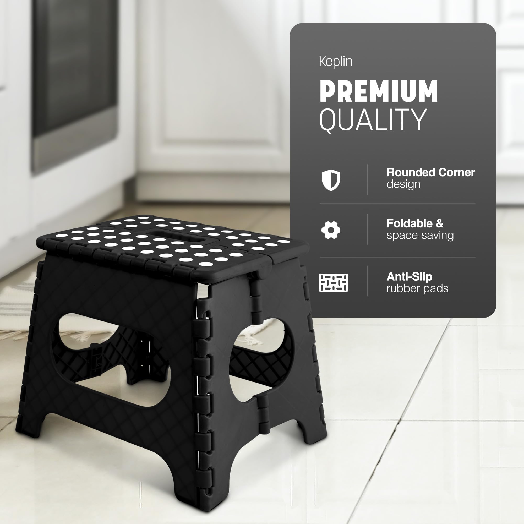 KEPLIN 11 Inch Heavy Duty Folding Step Stool | Non-Slip Foldable Footstool 4