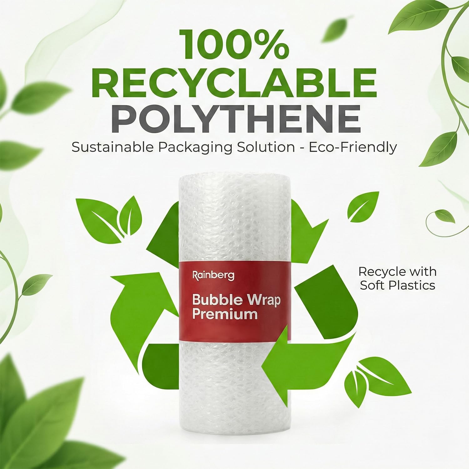 Rainberg Heavy Duty Bubble Wrap Roll - 300mm x 20m | Tear-Resistant | Recyclable 8