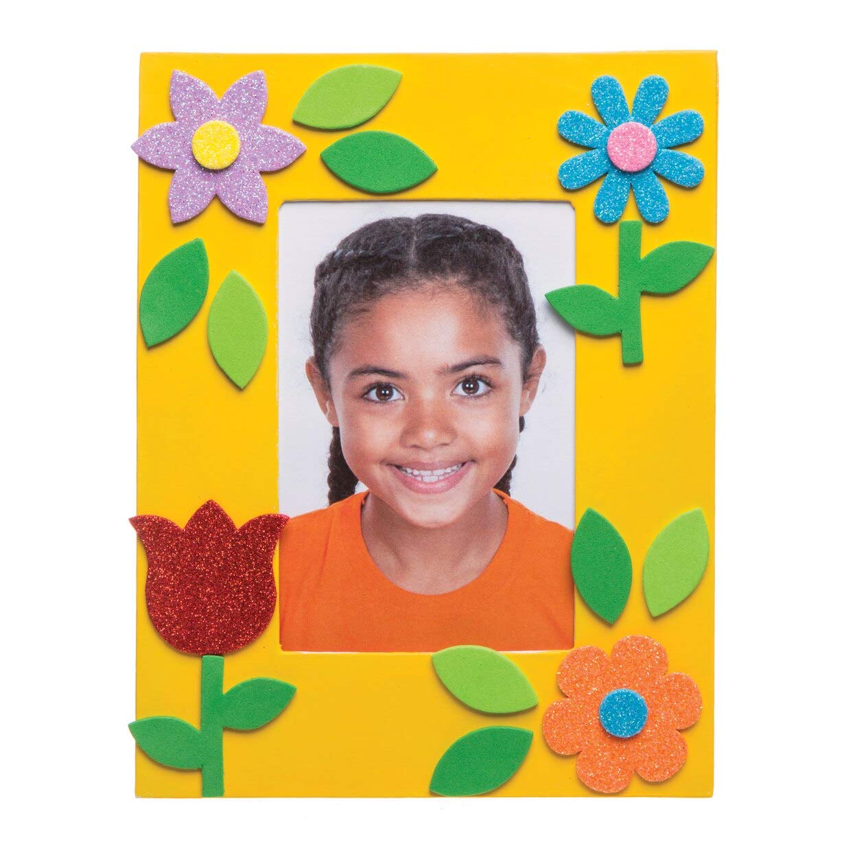Baker Ross Flower Garden Glitter Foam Stickers - 150 Pack, Assorted Colors | AW337 2