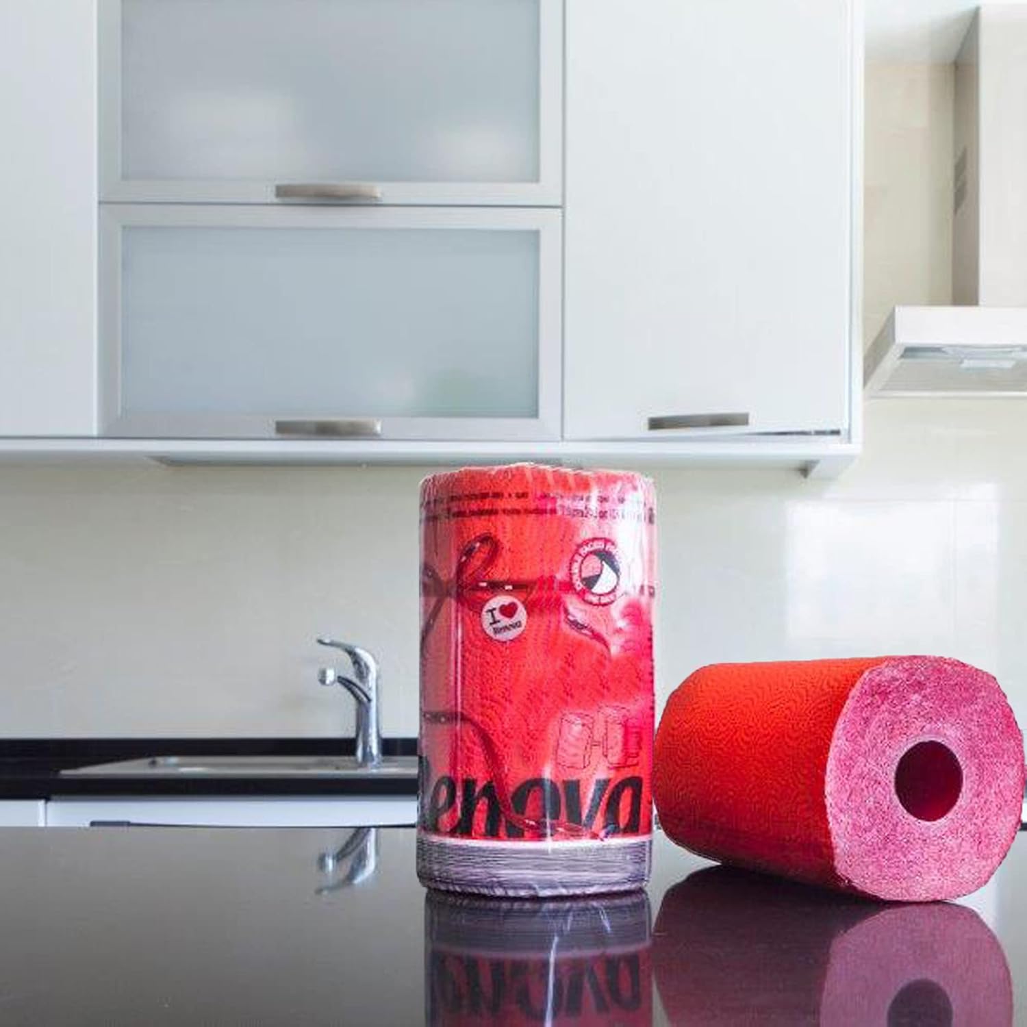 Renova Red Paper Towel 1 Roll, 2-Ply, FSC Certified, Kitchen Roll