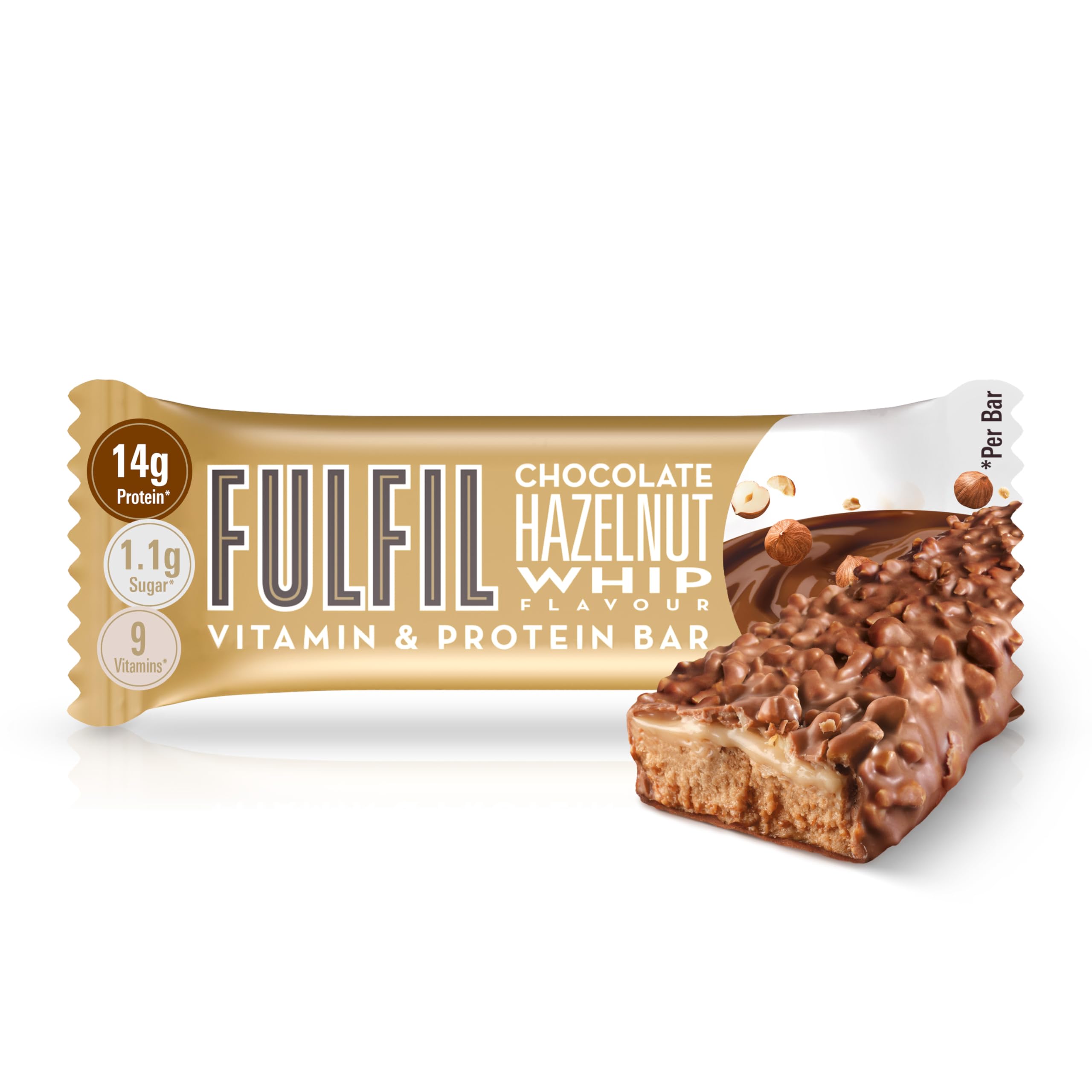 Fulfil Chocolate Hazelnut Whip Protein Bar - High Protein, Low Sugar, 9 Vitamins | 40g 1