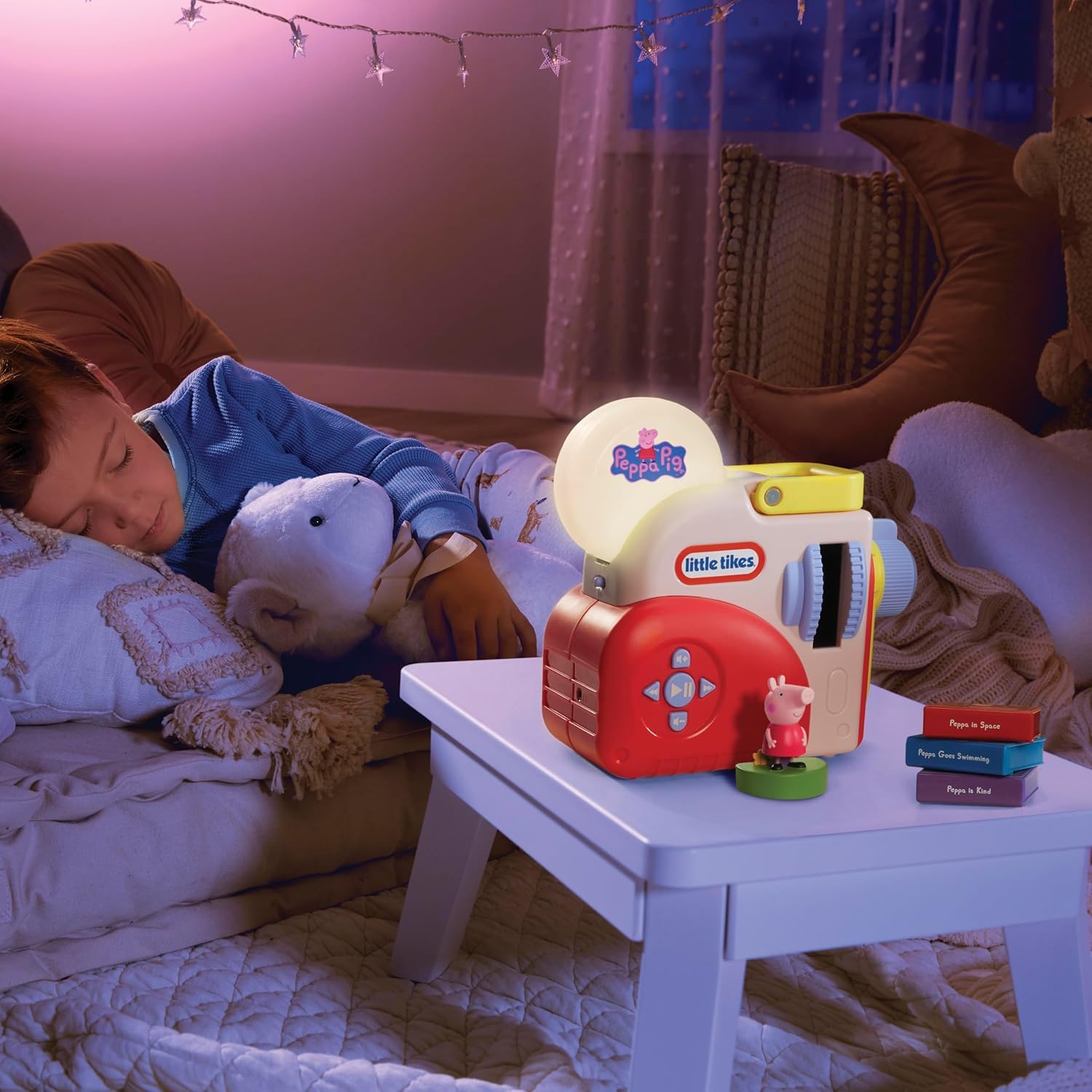 little tikes Story Dream Machine Starter Pack with Peppa Pig Stories - Light, Sound, Audio Projector for Ages 3+