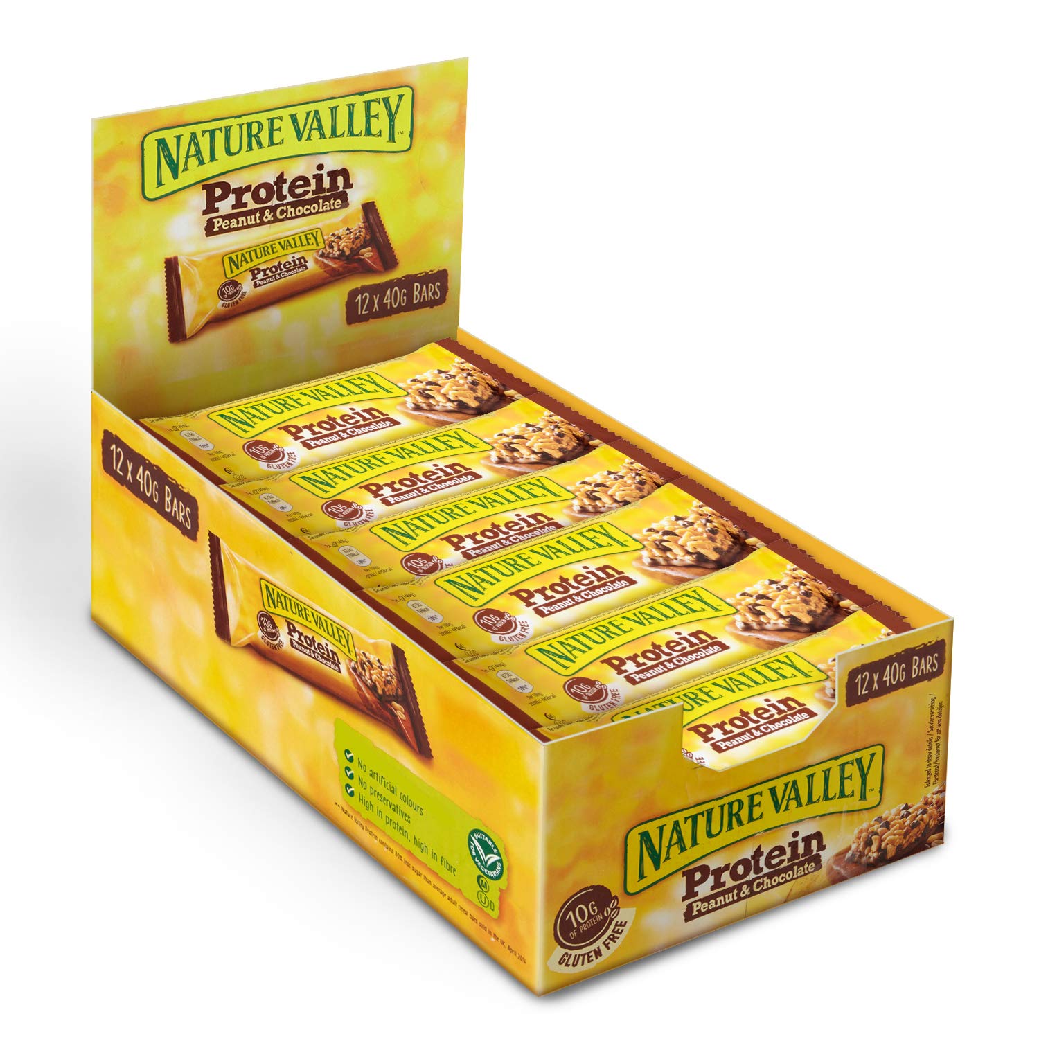 Nature Valley Protein Peanut & Chocolate Cereal Bars - High Protein Snack | 12 Count Pack 1