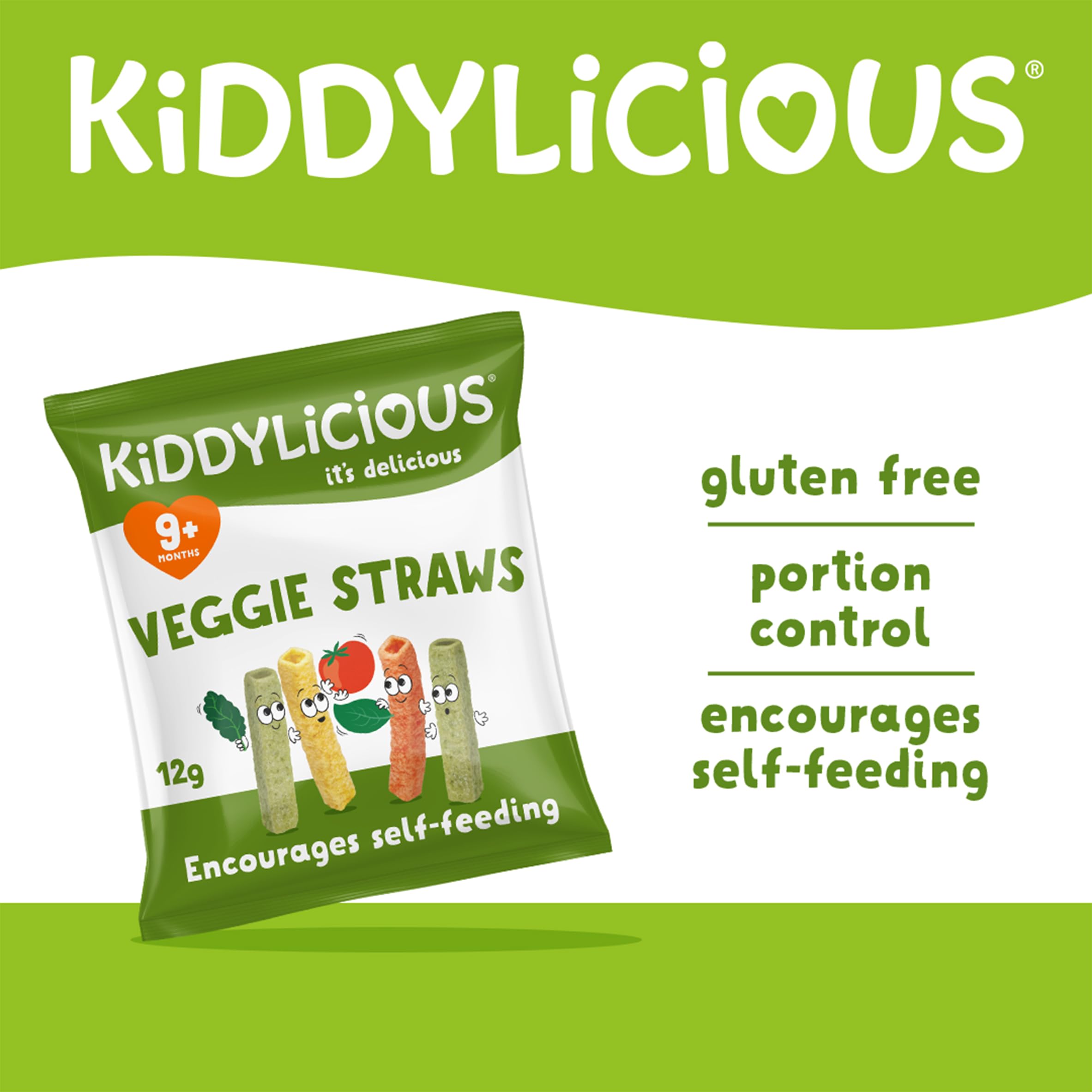 Kiddylicious Veggie Straws - Tomato, Kale & Spinach Flavor | 10 Packs for 9+ Months 2