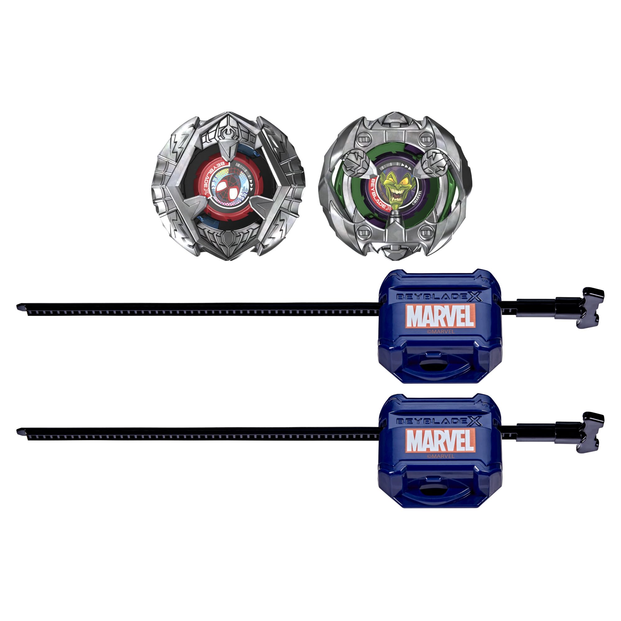 Hasbro Beyblade X Marvel Collab Miles Morales 1-60GN vs Green Goblin 9-80HT Battling Tops Set 2